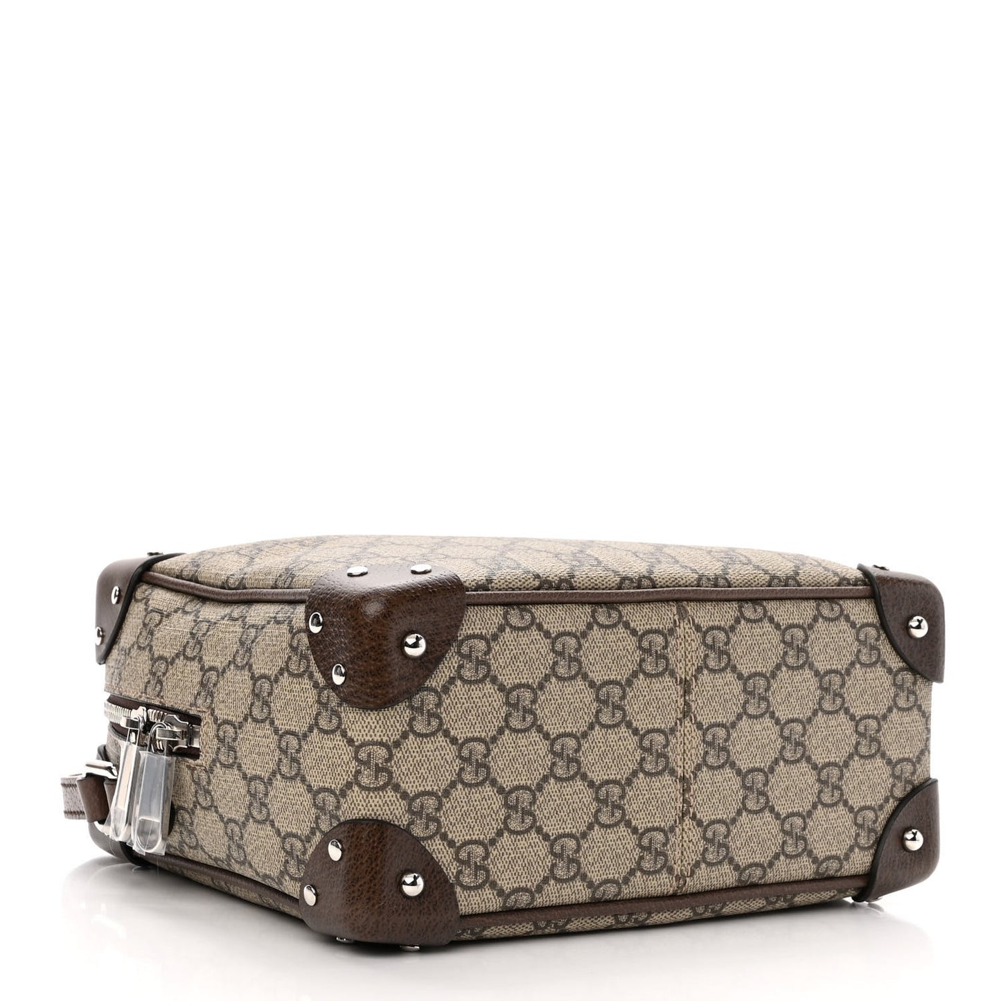 GG Supreme Monogram Textured Calfskin Square Messenger Bag Beige Ebony New Acero