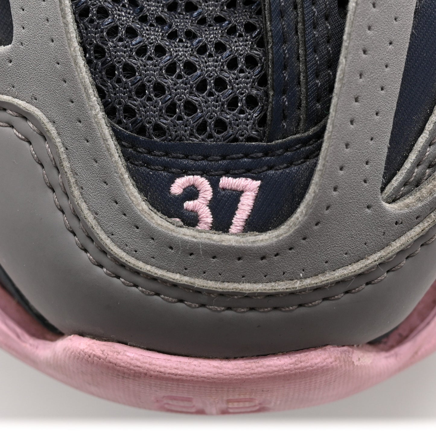 Mesh Rubber Tri-Color Womens Track Sneakers 37 Dark Grey Pink Grey