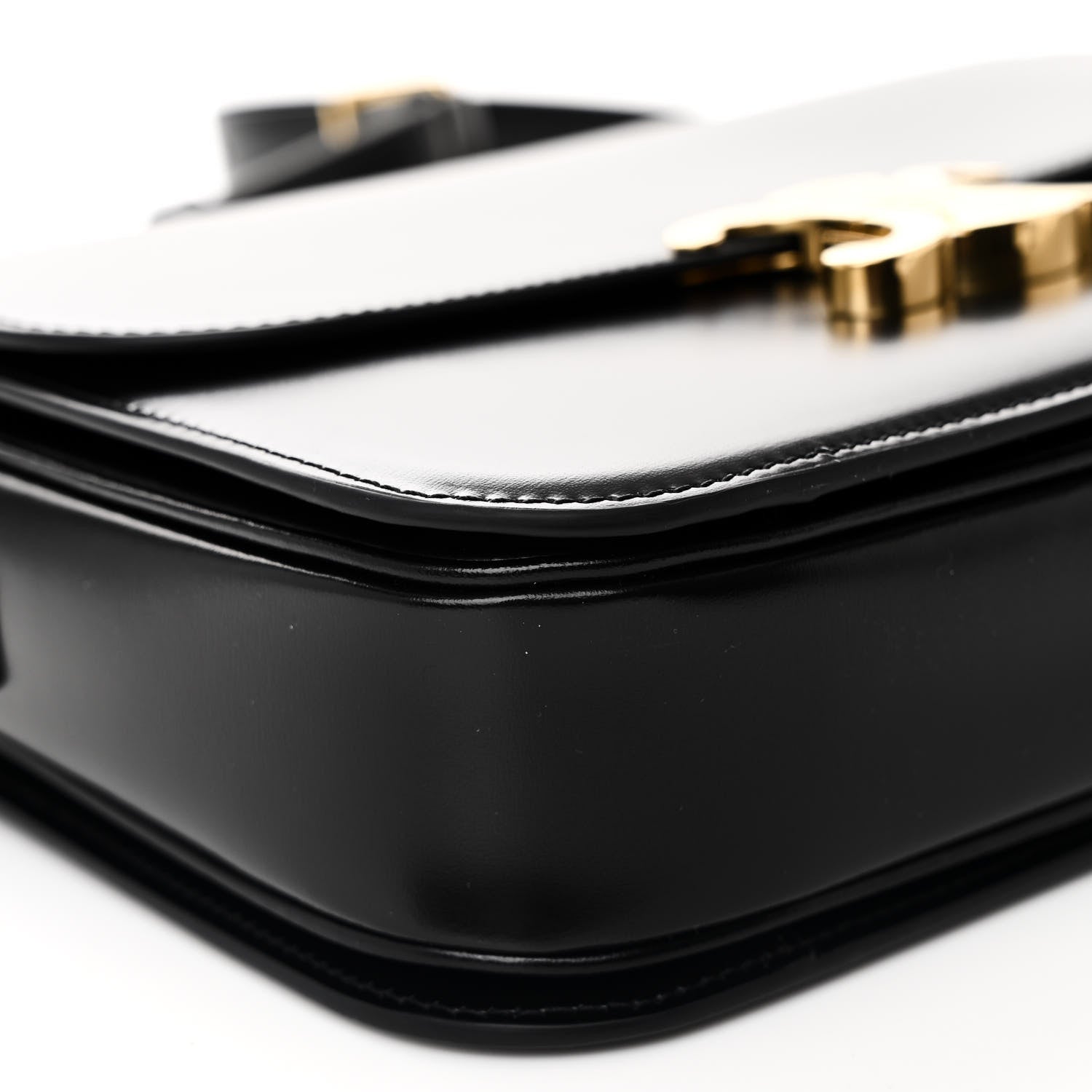 Celine Shiny Calfskin Medium Triomphe Black 9 of 10