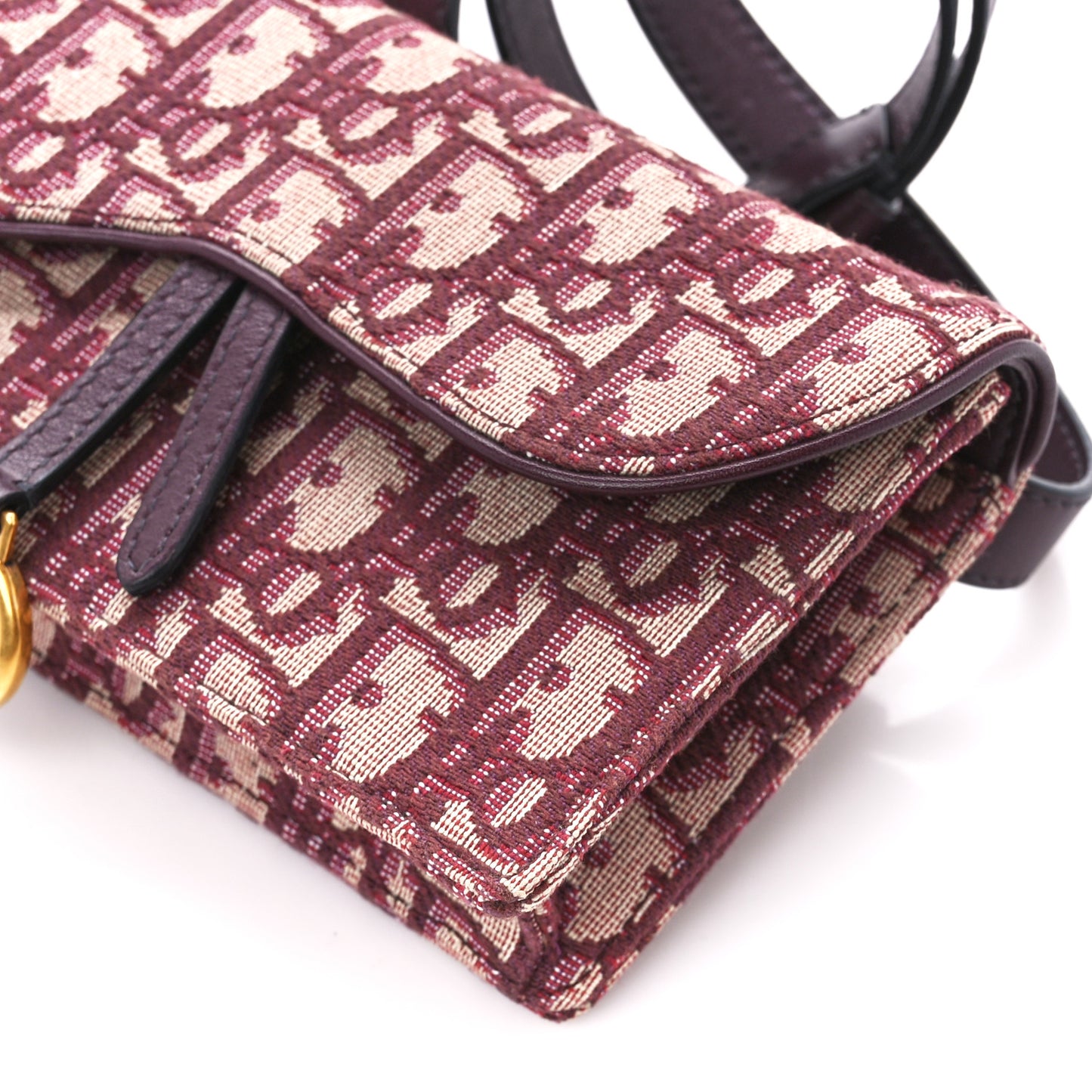 Oblique Saddle Belt Bag Bordeaux