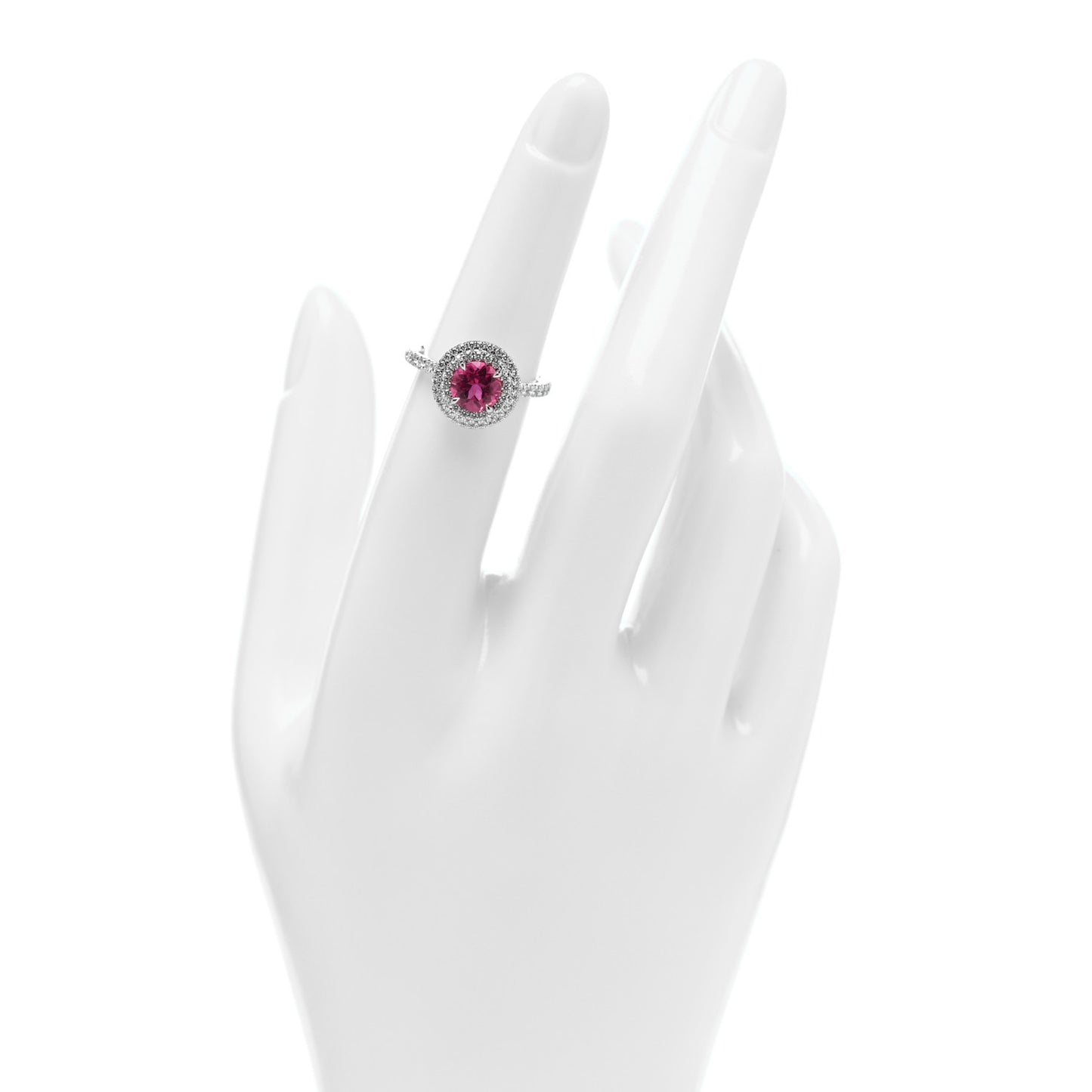 Platinum Diamond Ruby Soleste Ring 49 5