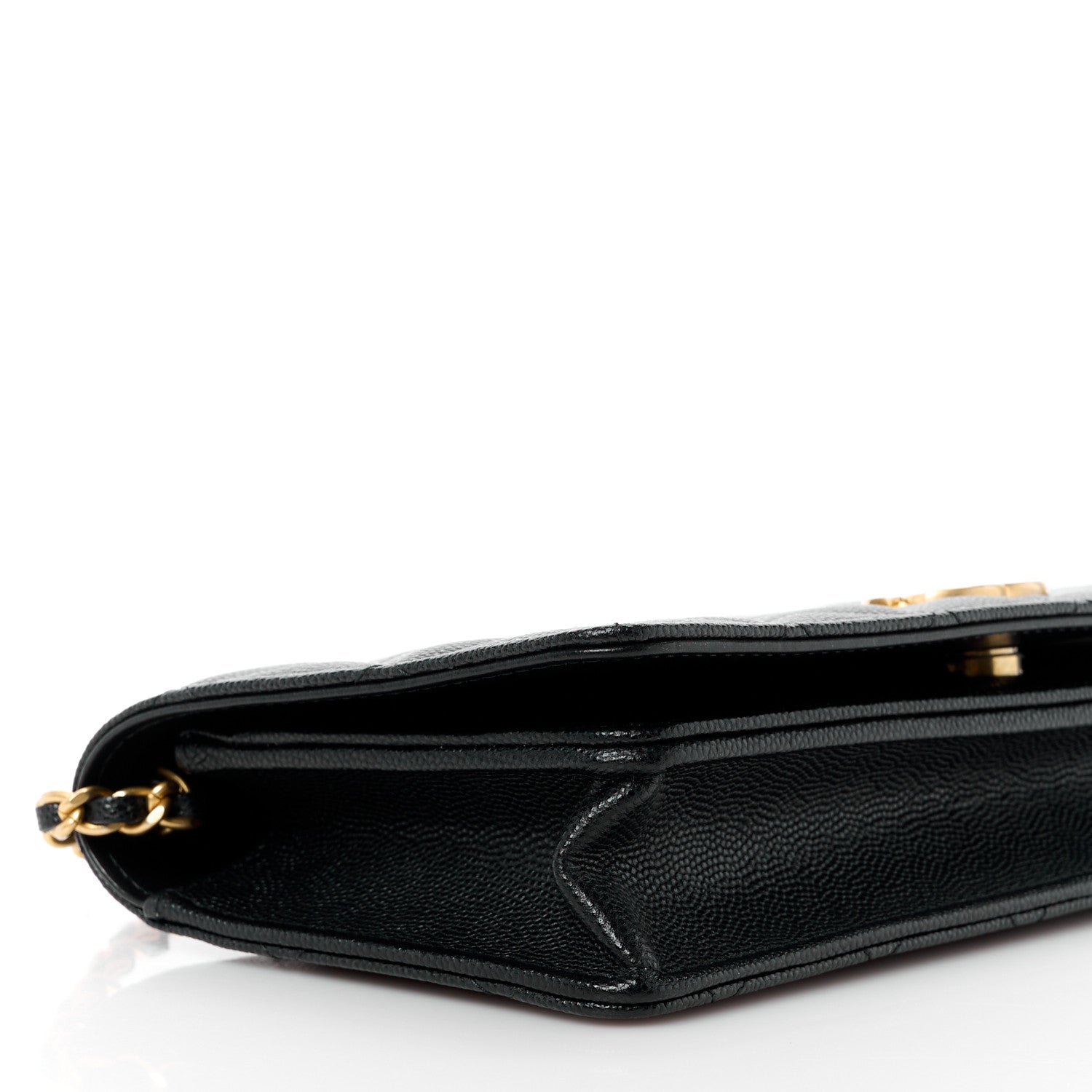Chanel Caviar Quilted Glitter CC Roller Skate Clutch With Chain Black Black 12 of 16
