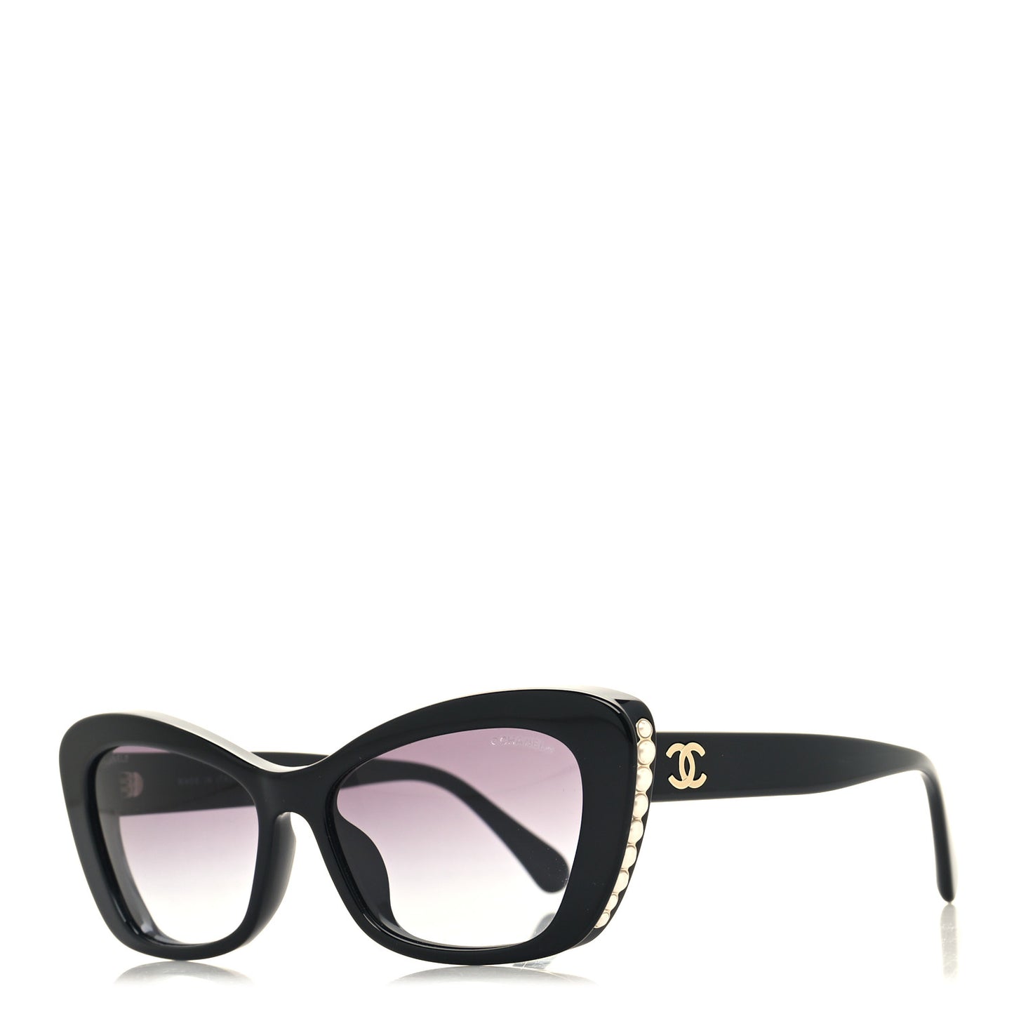 Acetate Pearl Cat Eye CC Sunglasses 5481-H-A Black