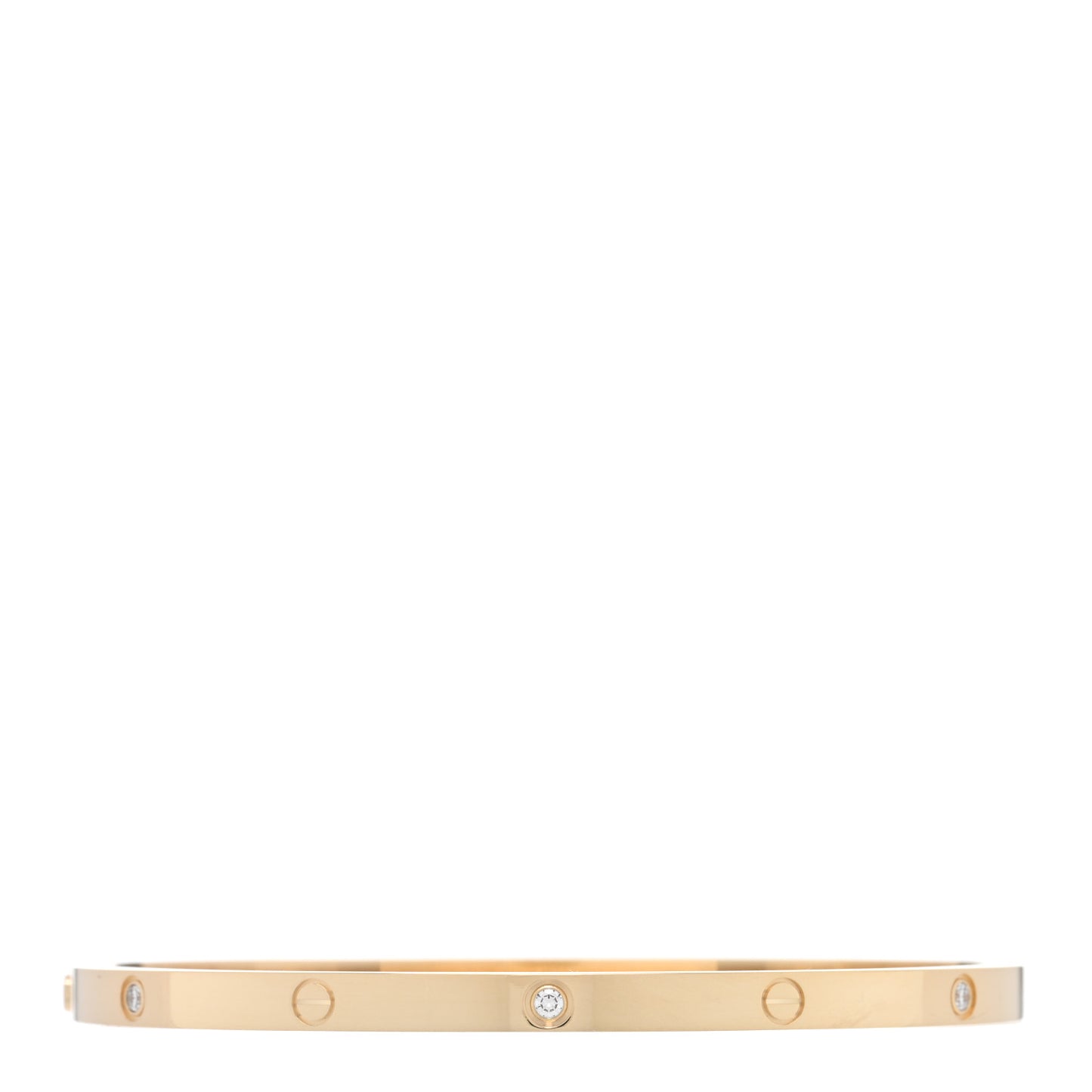 18K Yellow Gold 6 Diamond Small LOVE Bracelet 17