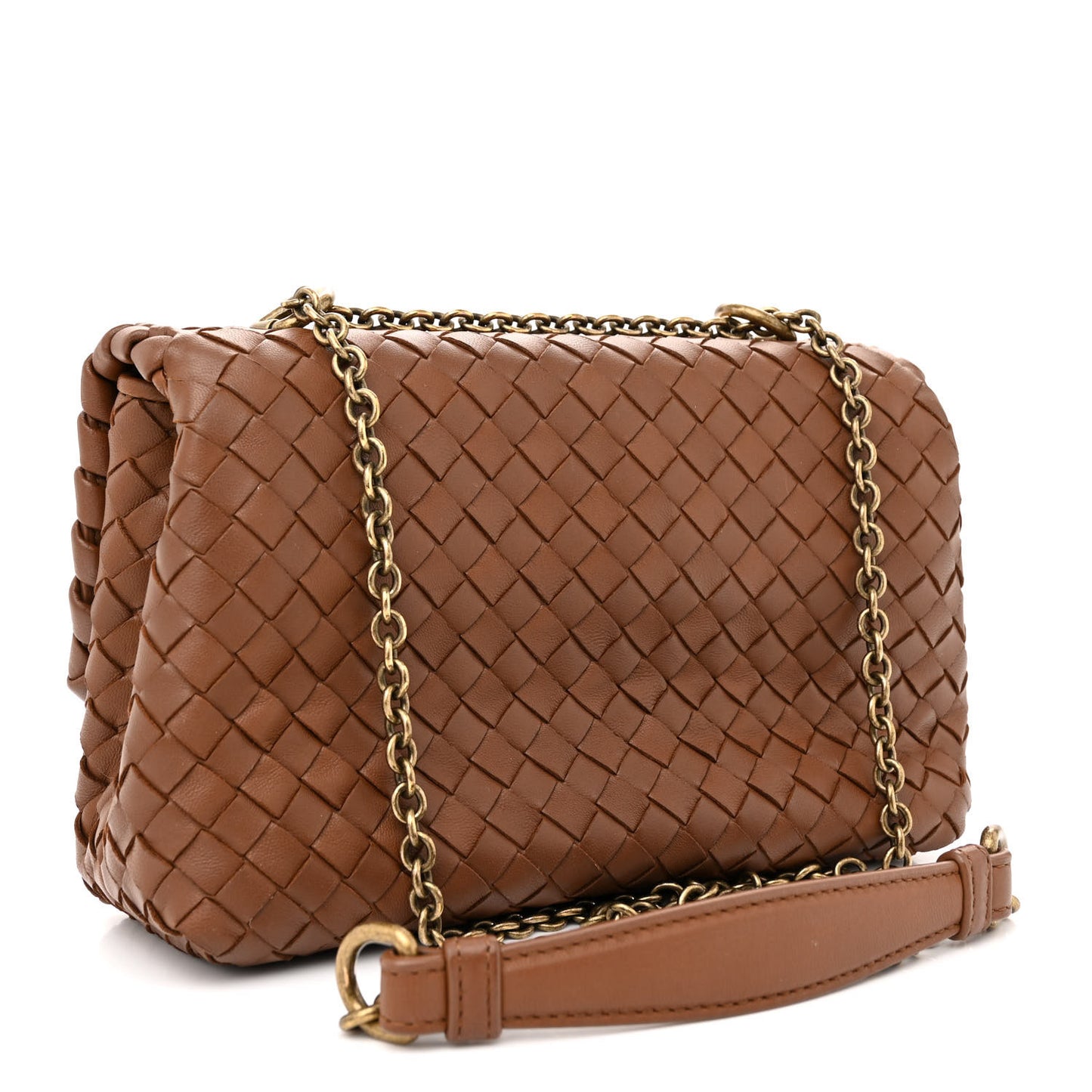 Nappa Intrecciato Baby Olimpia Shoulder Bag Ebano