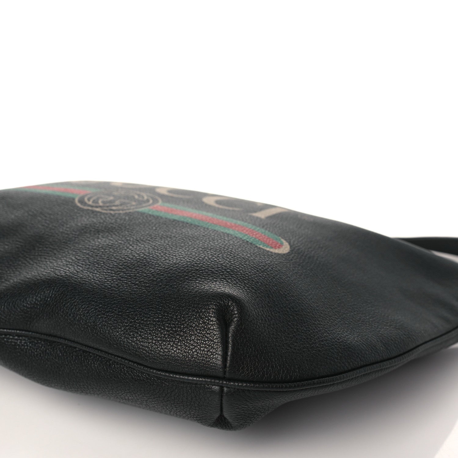 Gucci Grained Calfskin Logo Half Moon Hobo Black 9 of 9