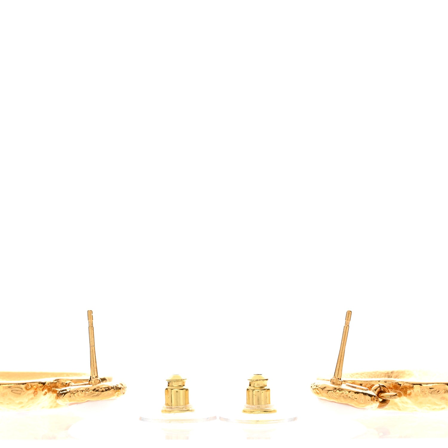 Chanel Metal Pearl Resin CC Heart Drop Earrings Gold Black 4 of 5