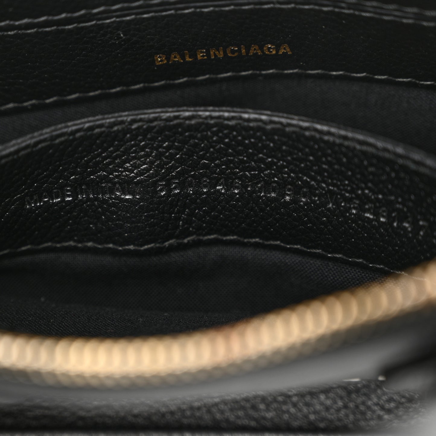 Signature Grained Calfskin XXS Ville Top Handle Bag Black White