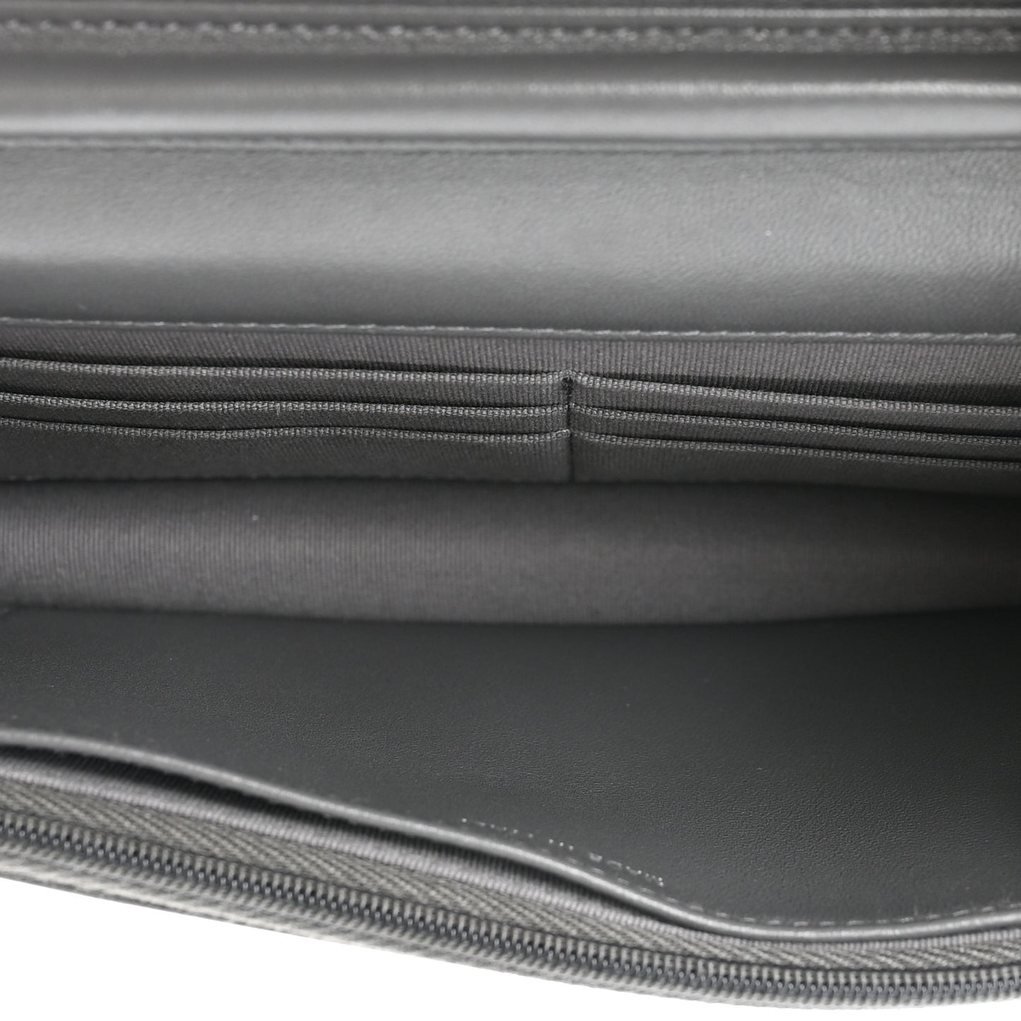 Lambskin Quilted Wallet On Chain WOC Grey