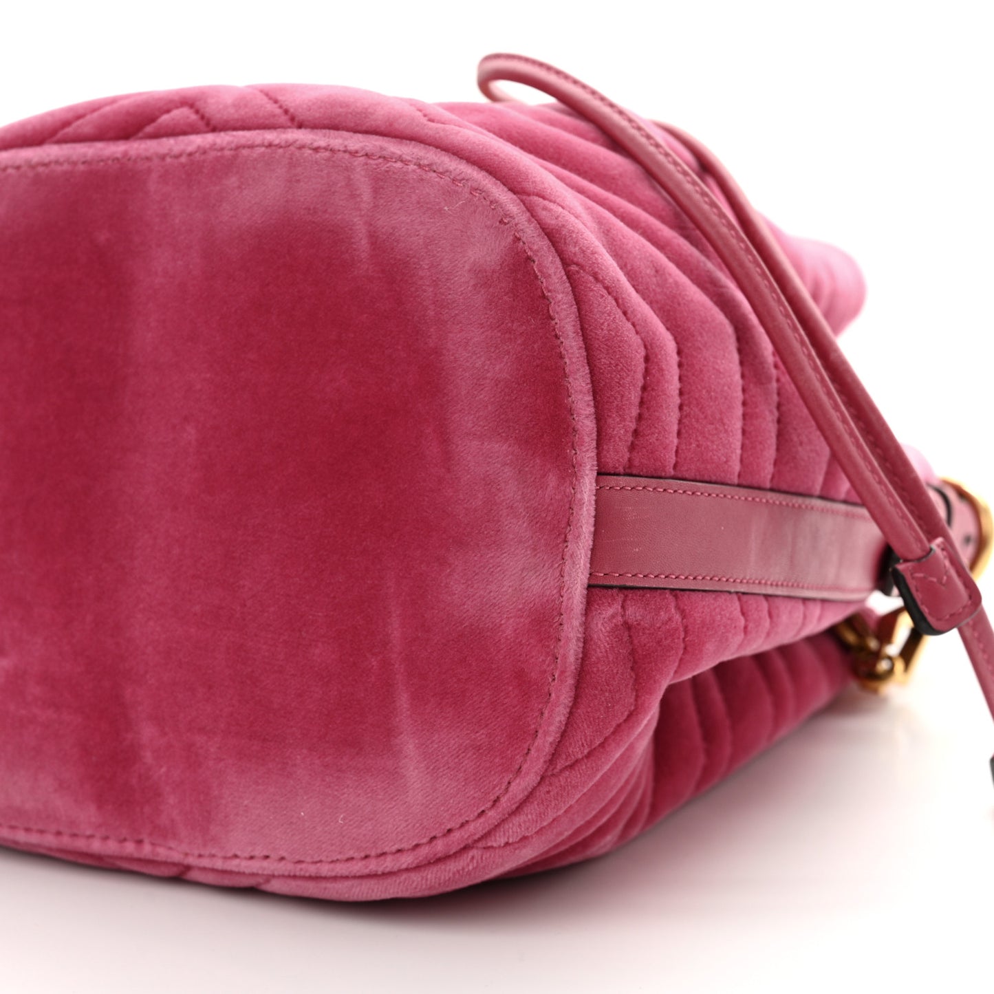 Velvet Matelasse GG Marmont Bucket Bag Light Raspberry Rose