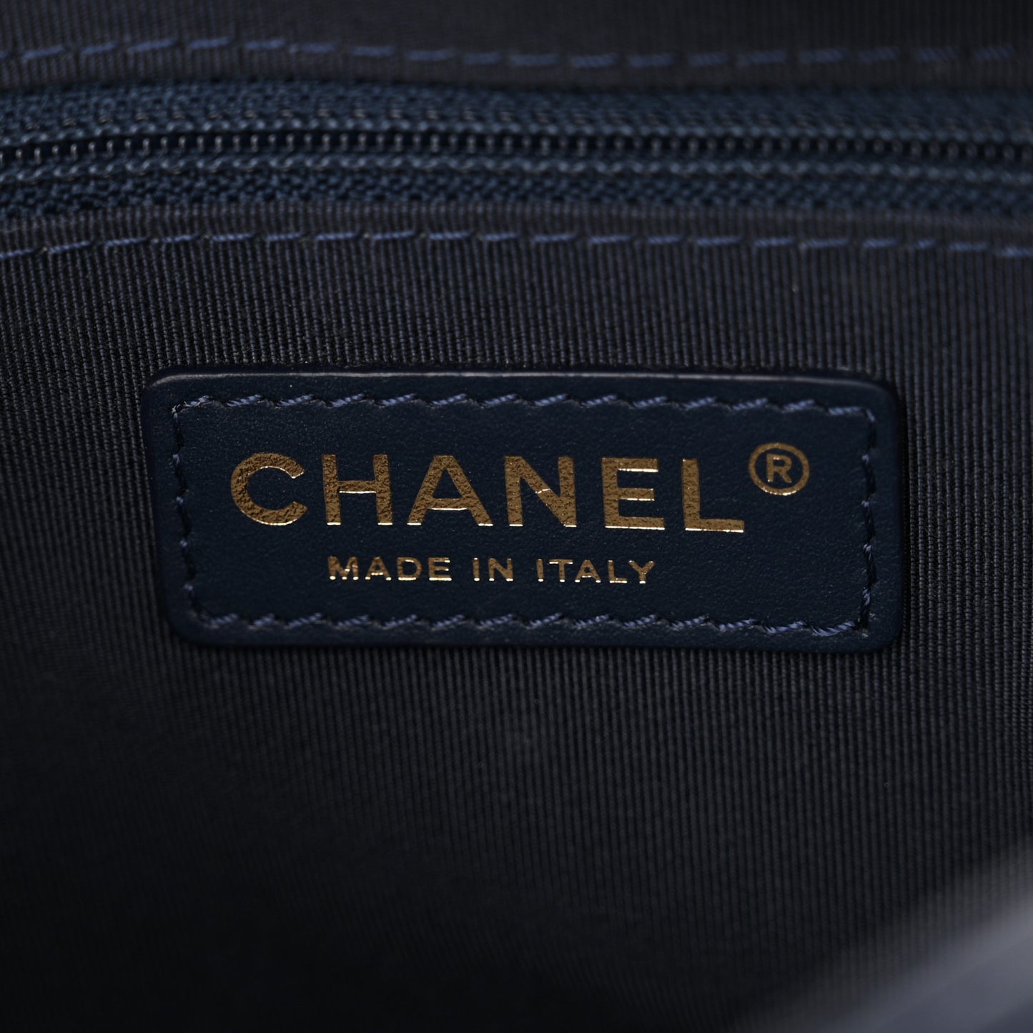 Calfskin Quilted CC Small Vanity Case Navy