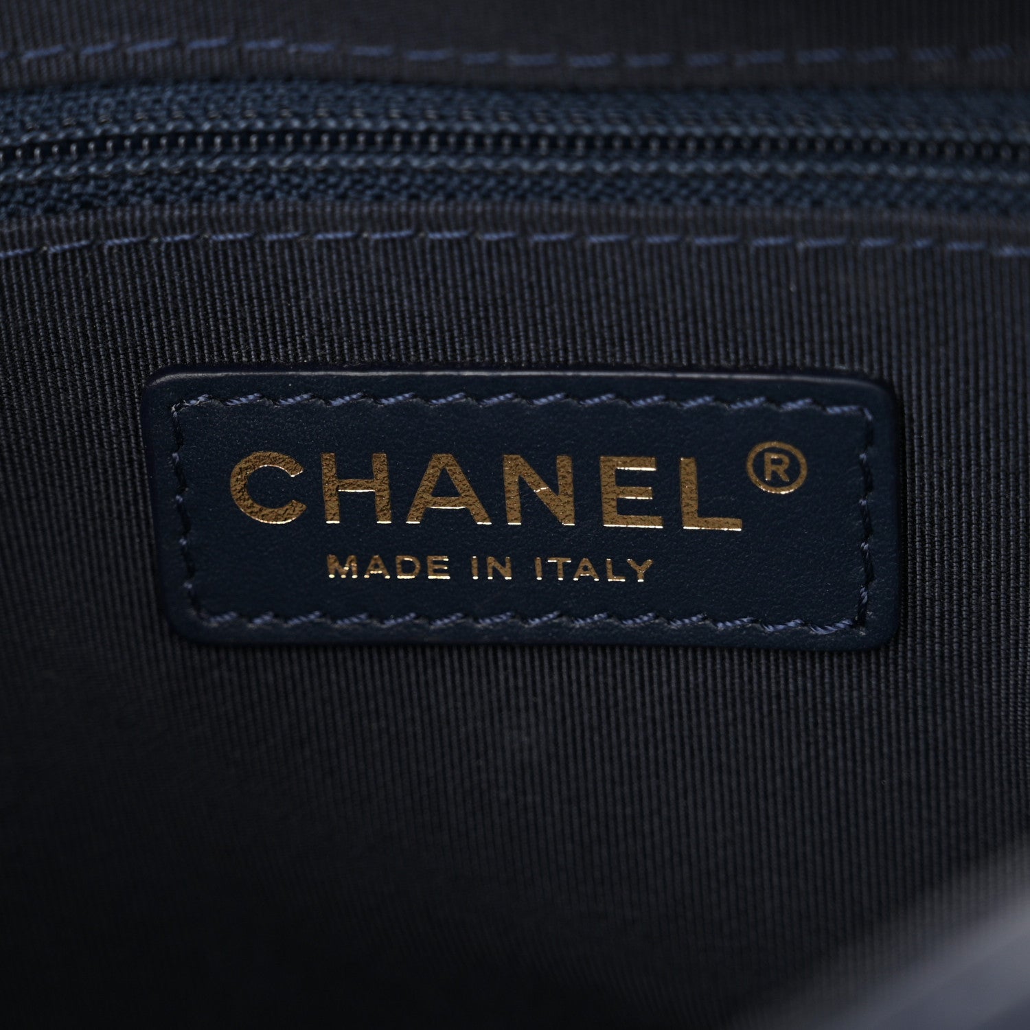 Chanel Calfskin Quilted CC Small Vanity Case Navy 6 of 13