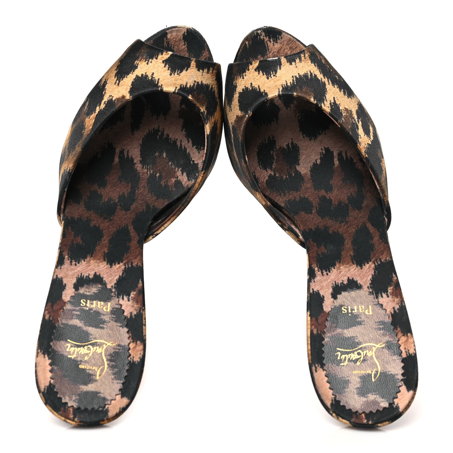 Satin Leopard Print Me Dolly 85 Sandals 38 Black