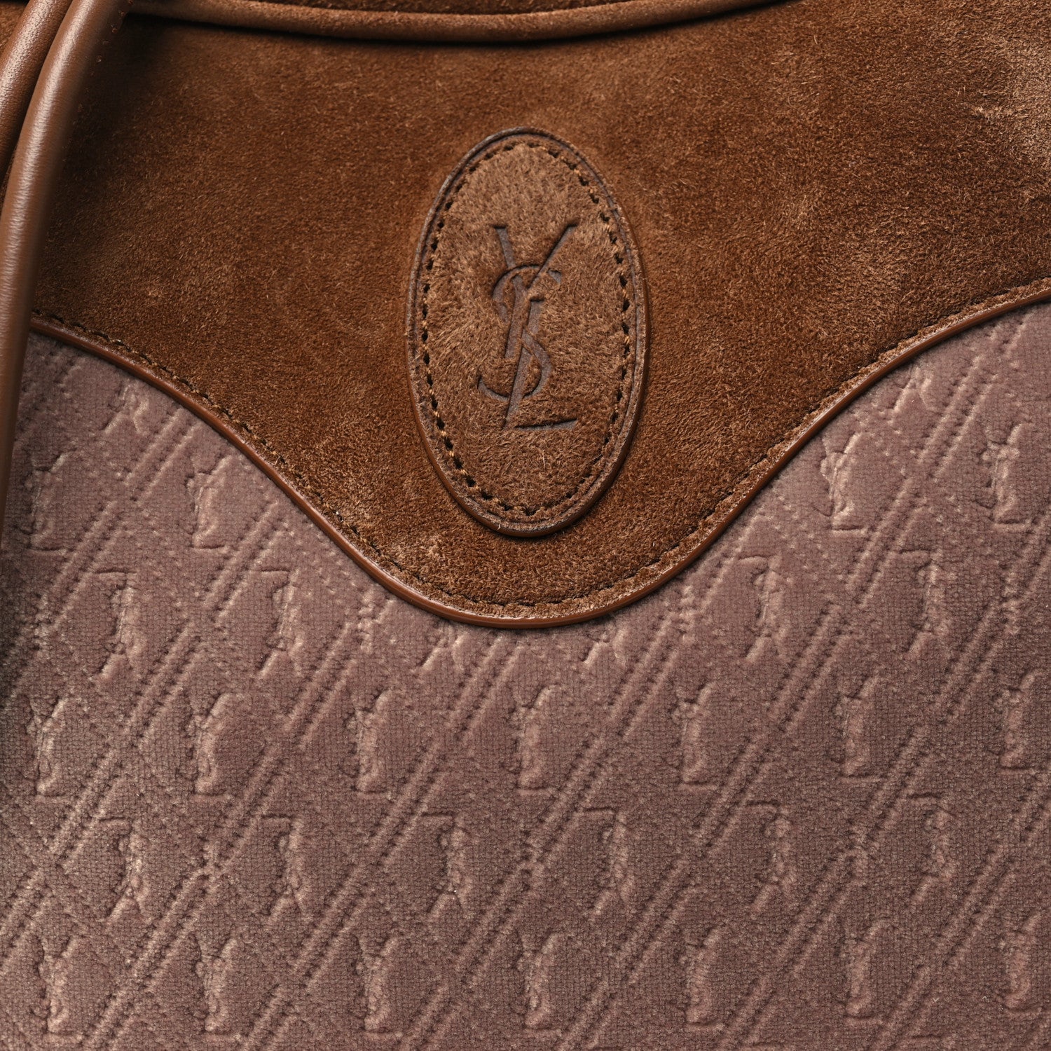 Saint Laurent Velvet Suede Le Monogramme Coeur Crossbody Brown 8 of 10