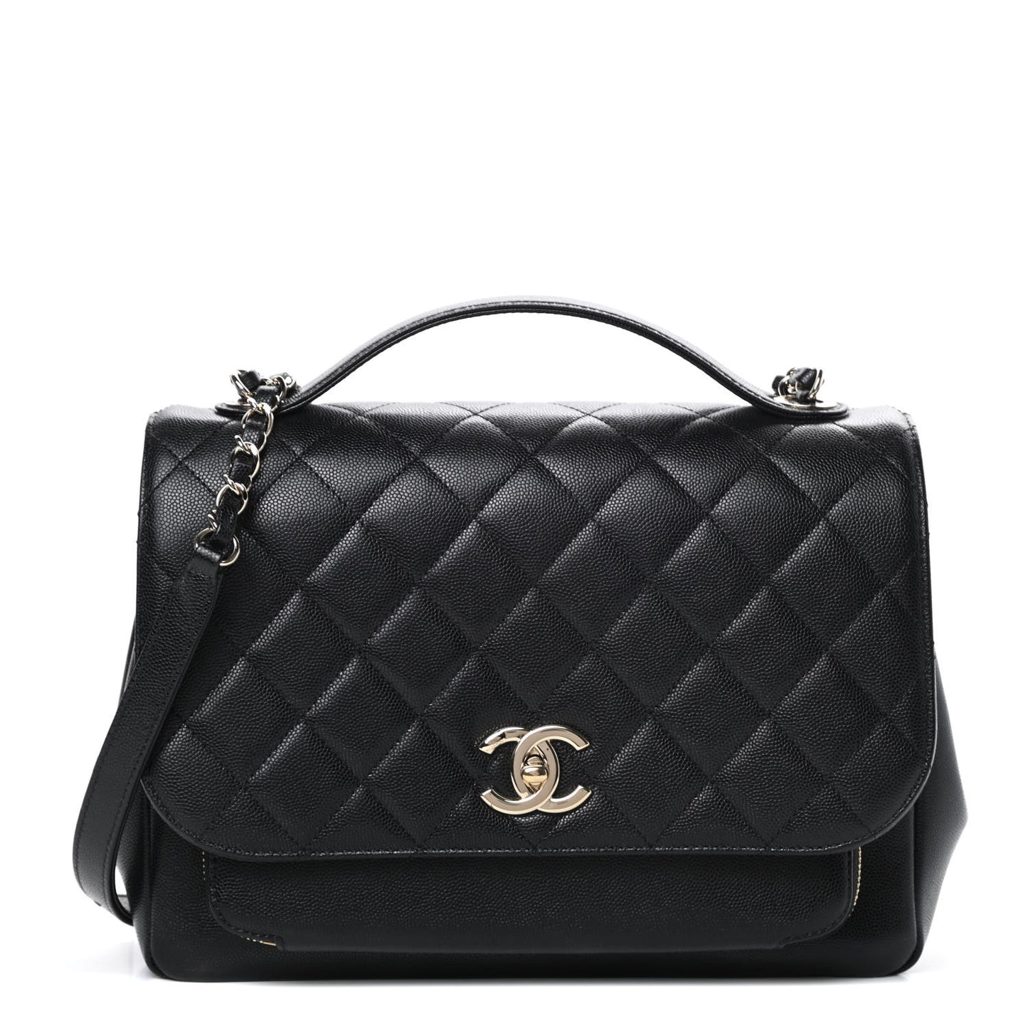 Caviar Quilted Large Business Affinity Flap Black