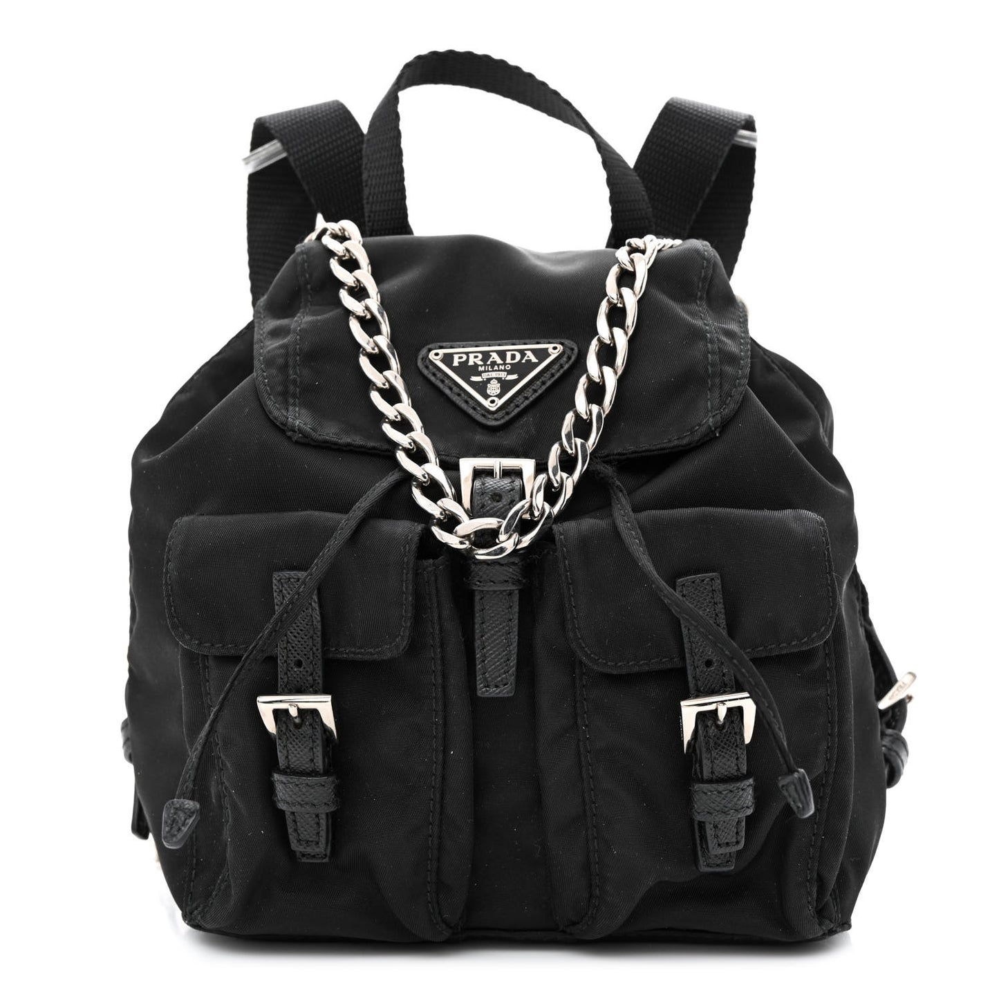 Nylon Vela Mini Crossbody Backpack Black
