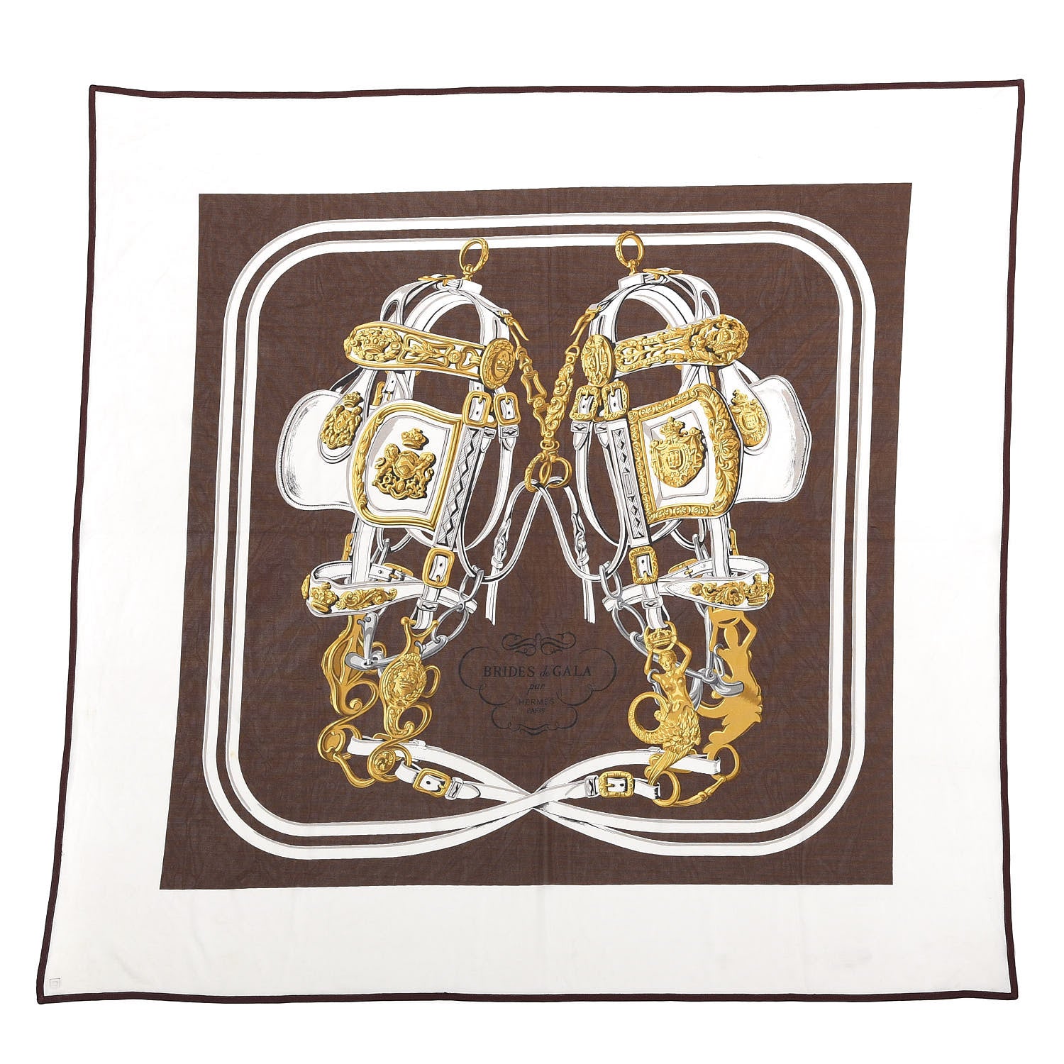 HERMES エルメス Brides de Gala シルクトップス  ベージュ 40 Hermes Silk Jersey Brides De Gala Scarf 90 606430 – FASHIONPHILE