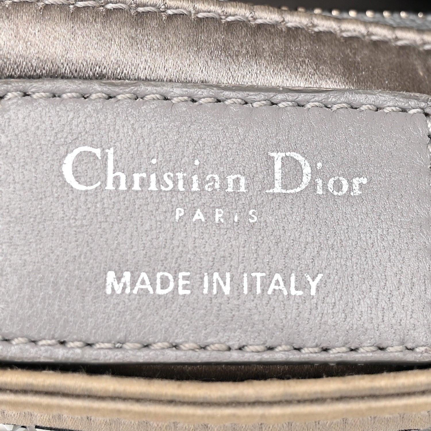 Christian Dior Satin Crystal Cannage Mini Lady Dior Gray 6 of 22