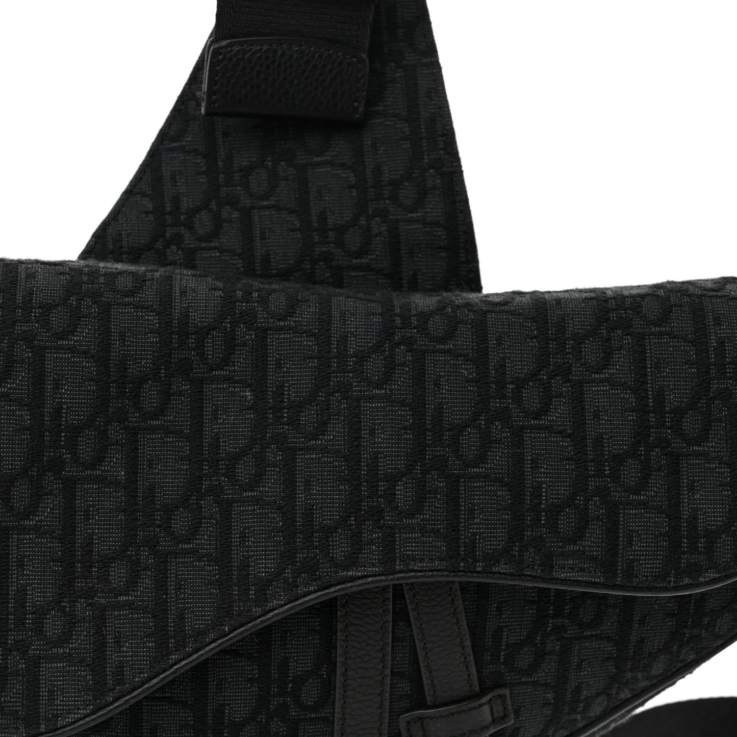 Oblique Mens Saddle Bag Black Blue