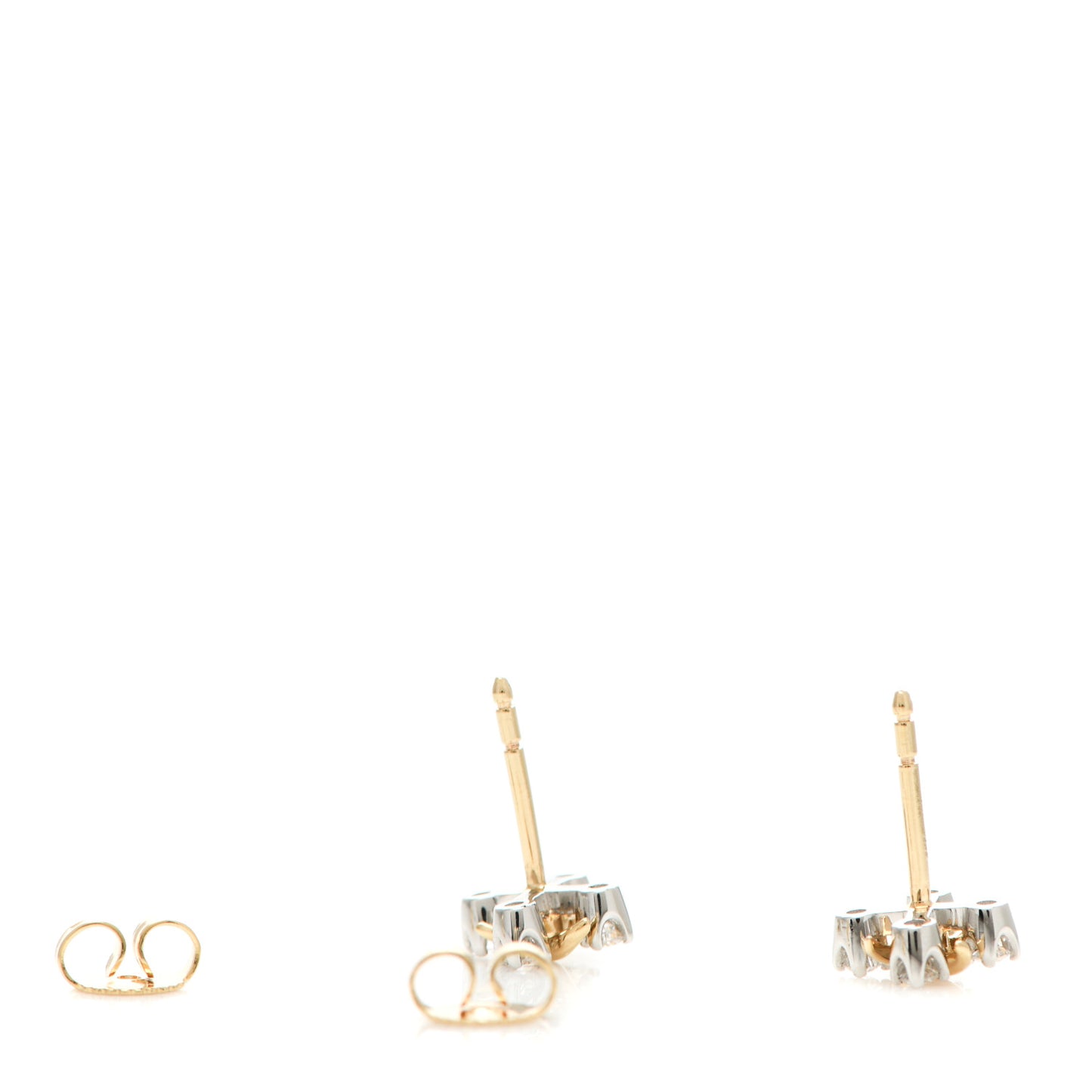 Platinum 18K Yellow Gold Diamond Schlumberger Lynn Earrings