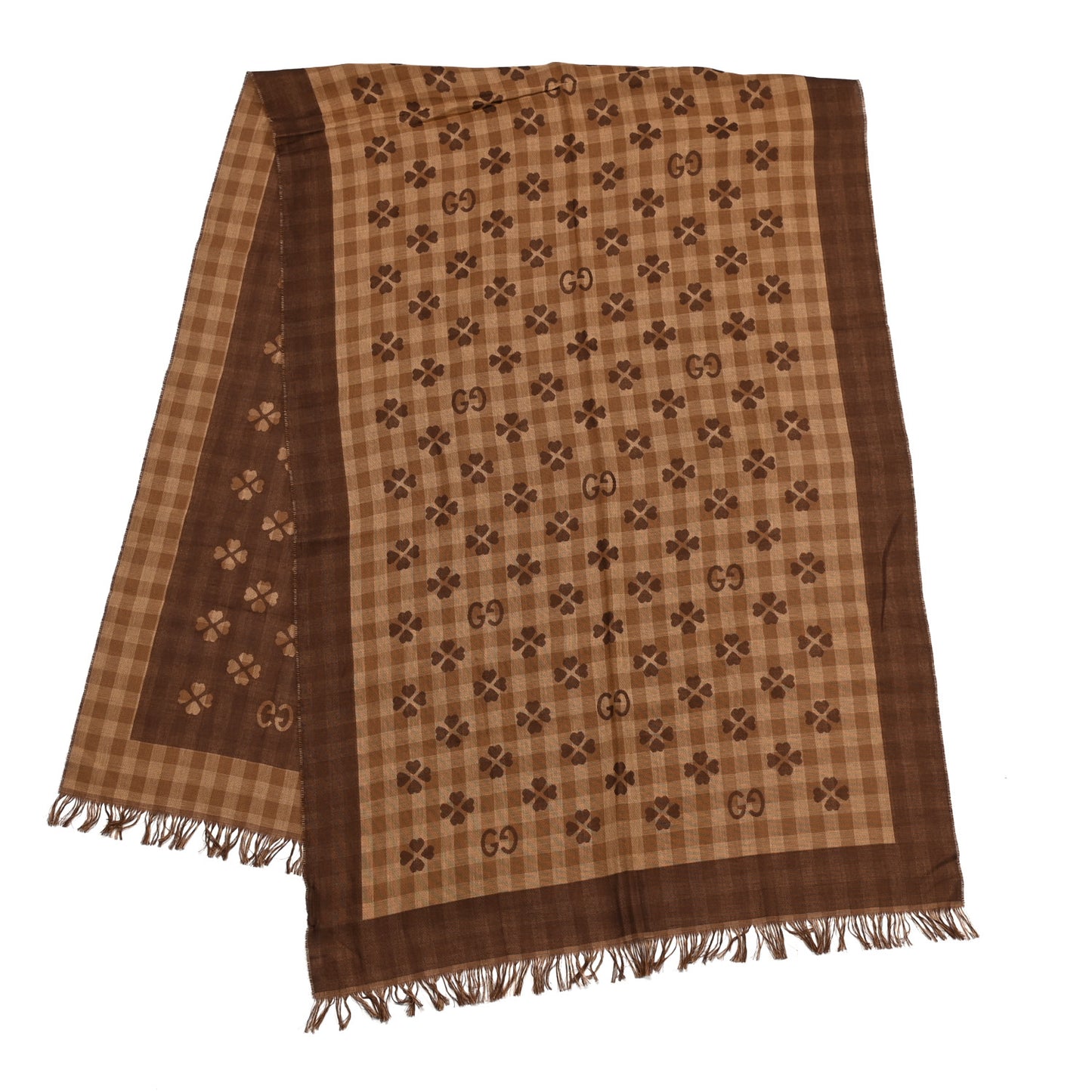Cotton Woven Long Lucky Fringe Scarf Camel Light Brown