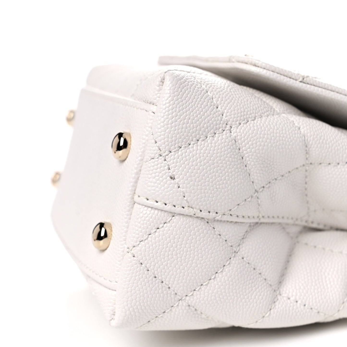 Caviar Quilted Extra Mini Coco Handle Flap White