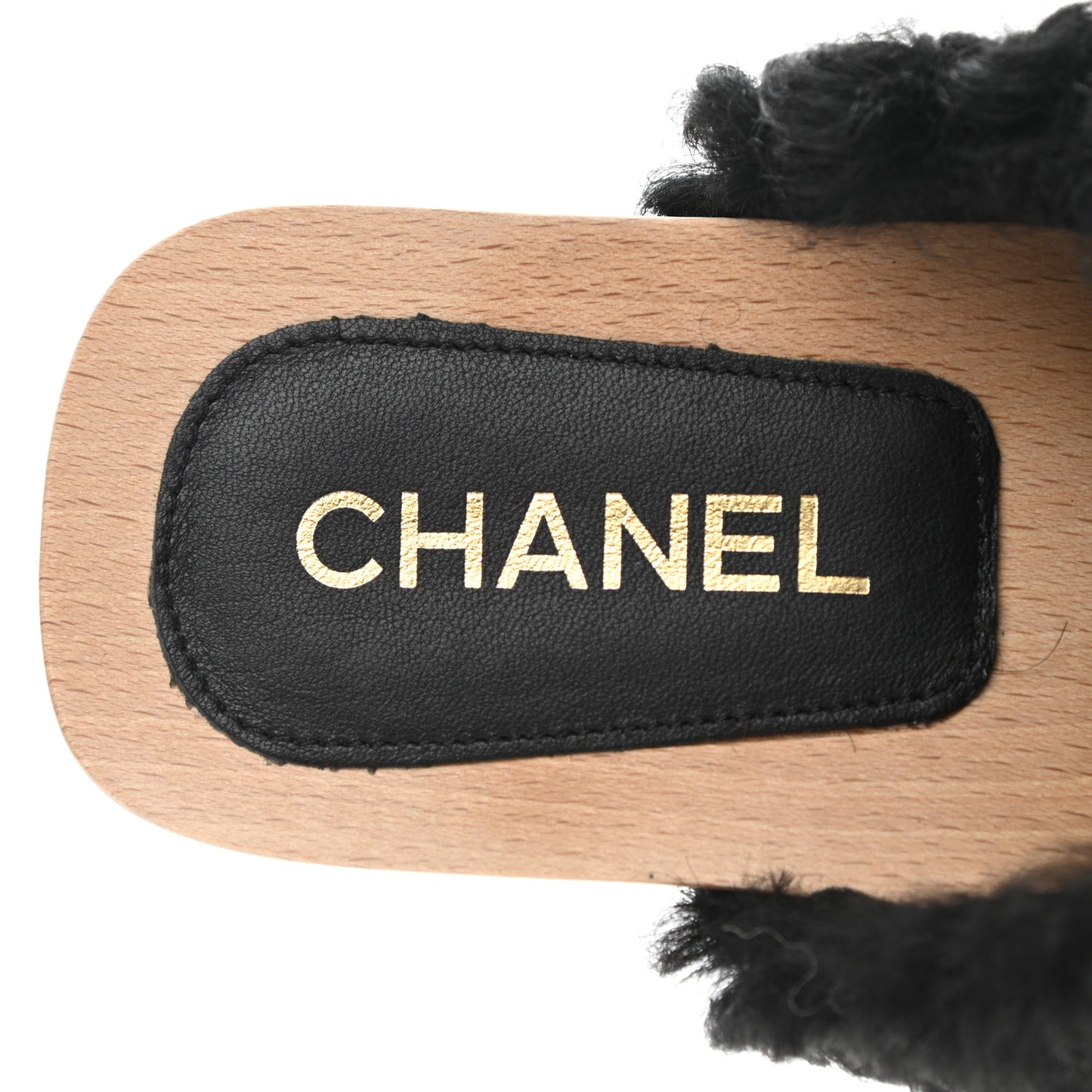 Shearling Lambskin Clogs 40 Black