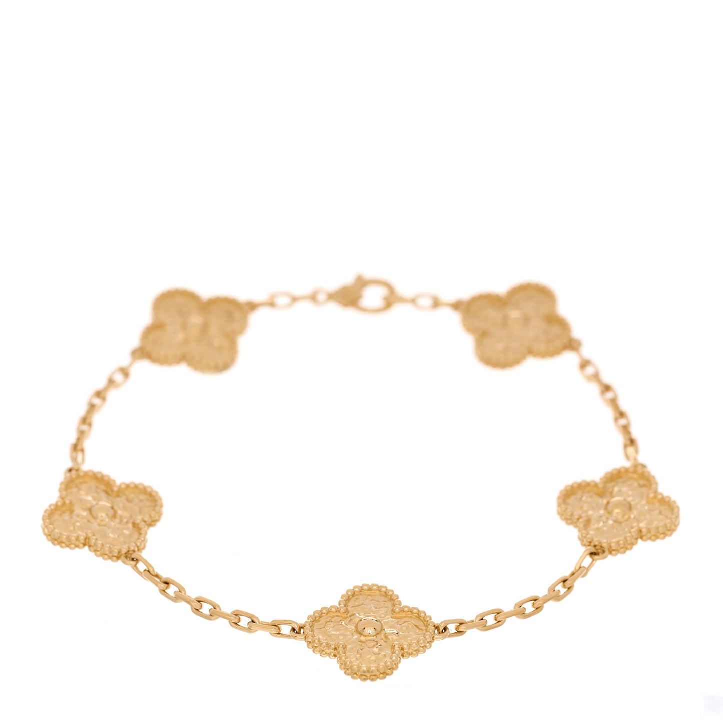 18K Yellow Gold 5 Motifs Vintage Alhambra Bracelet