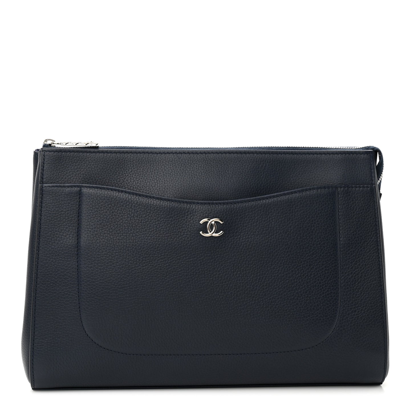 Grained Calfskin Large Neo Executive Cosmetic Case Dark Blue