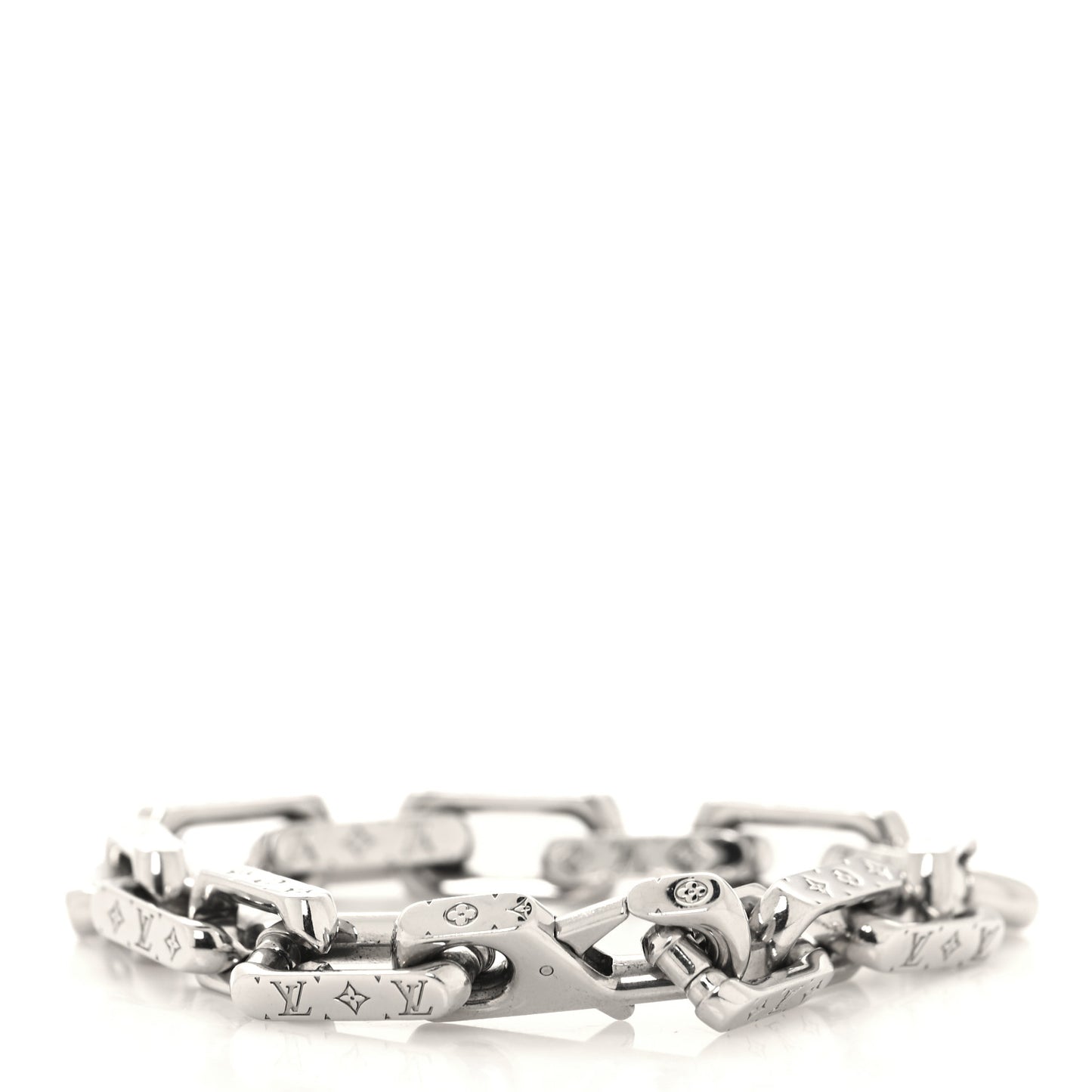 Monogram Chain Bracelet L Silver