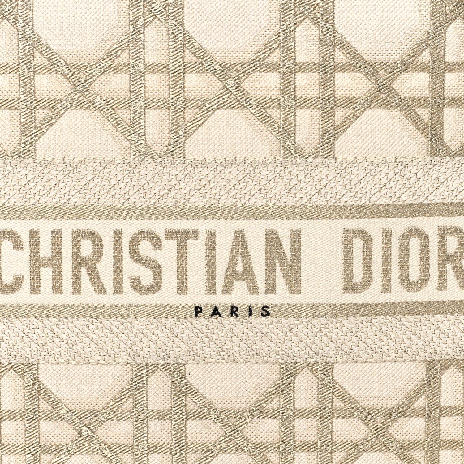 Christian Dior Canvas Embroidered Medium Book Tote Gold Multicolor 8 of 10