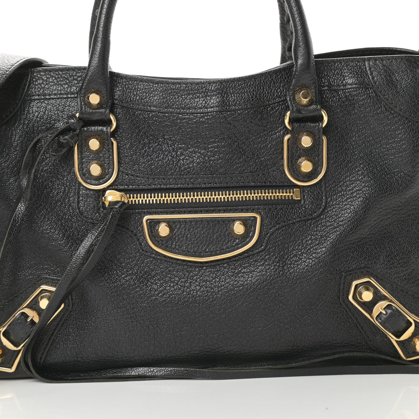 Chevre Gold Metallic Edge Hardware S City Black
