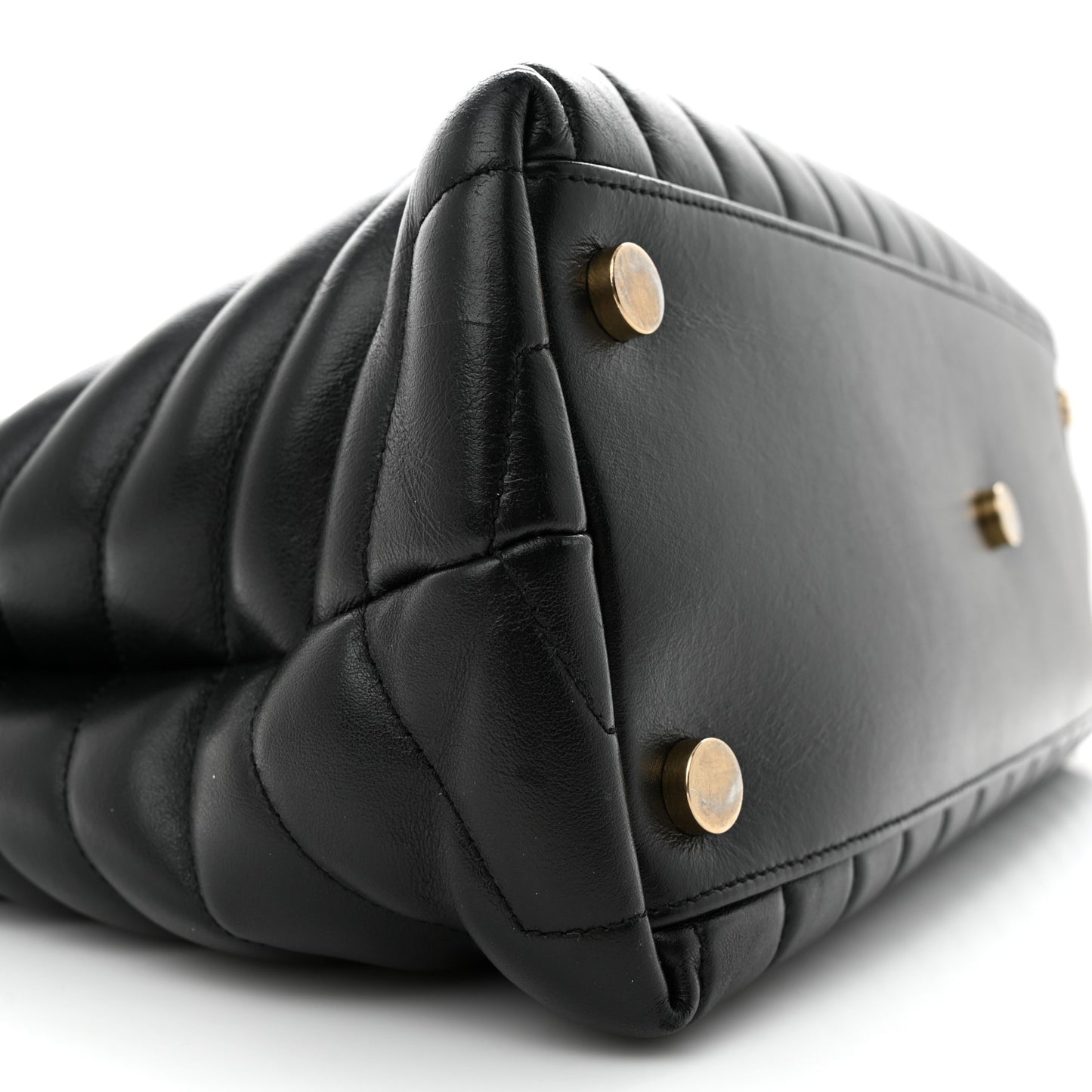 Calfskin Y Quilted Monogram Large Loulou Shopper Black