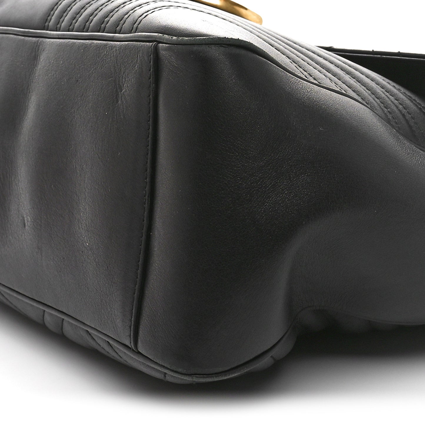 Calfskin Matelasse Maxi GG Marmont Top Handle Shoulder Bag Black