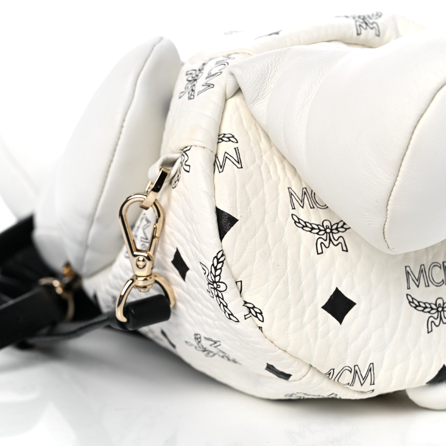 Calfskin Visetos Rabbit Zoo Doll Crossbody White
