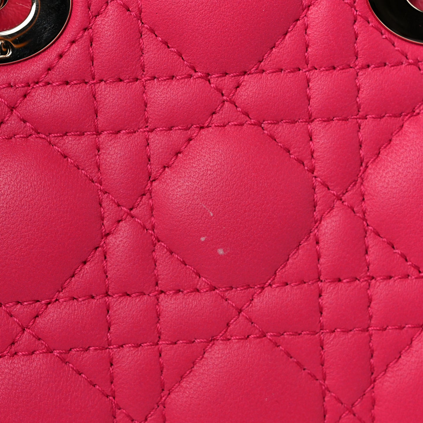 Lambskin Cannage Micro Lady Dior Bright Pink