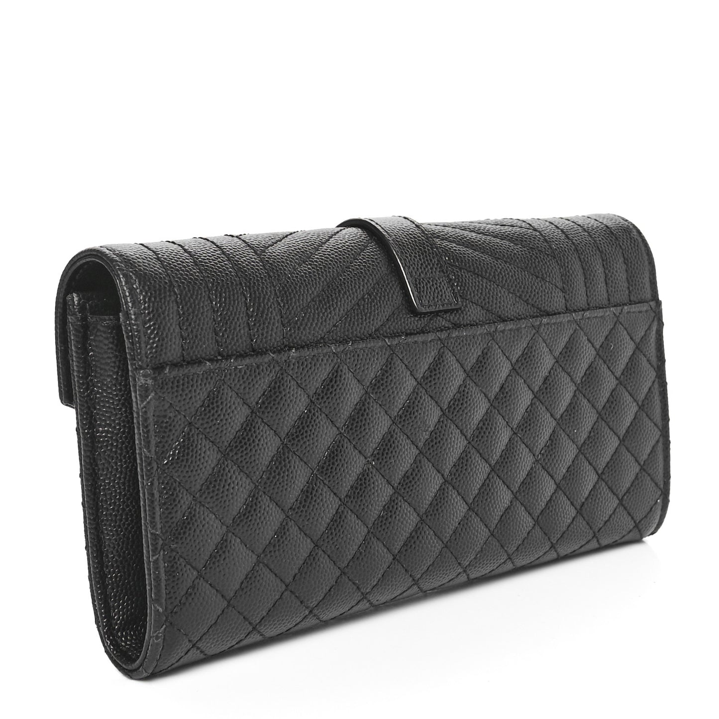Grain De Poudre Mixed Matelasse Triquilt Large Monogram Wallet Black