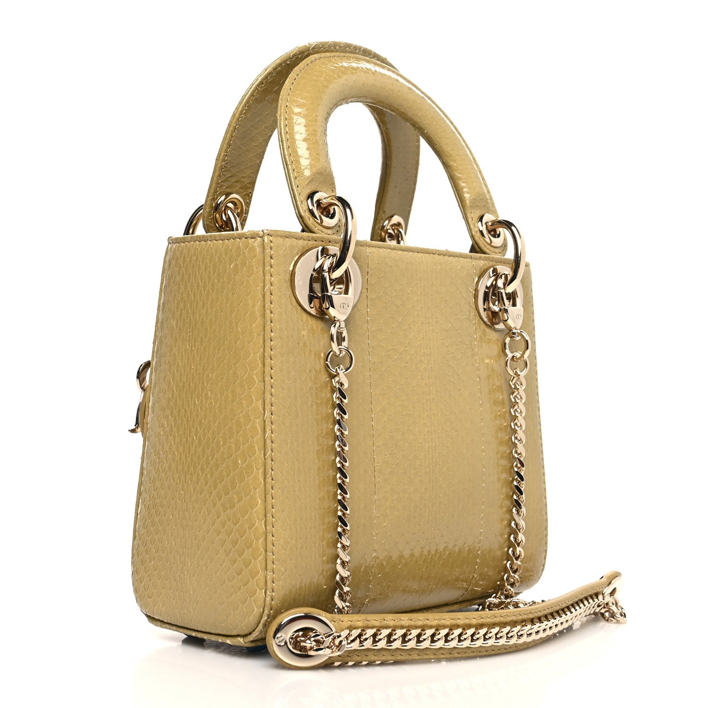 Snakeskin Mini Lady Dior Beige