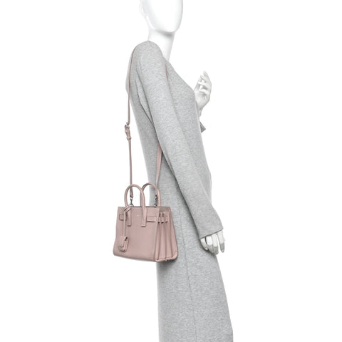 Grained Calfskin Nano Sac De Jour Antique Rose