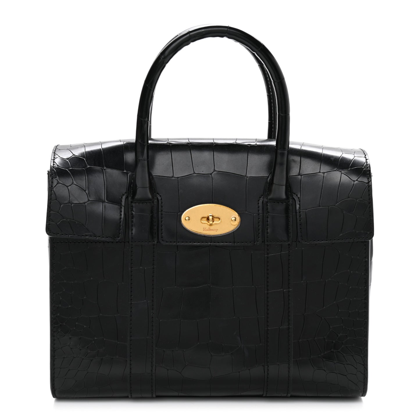Crocodile Embossed Calfskin Bayswater Black