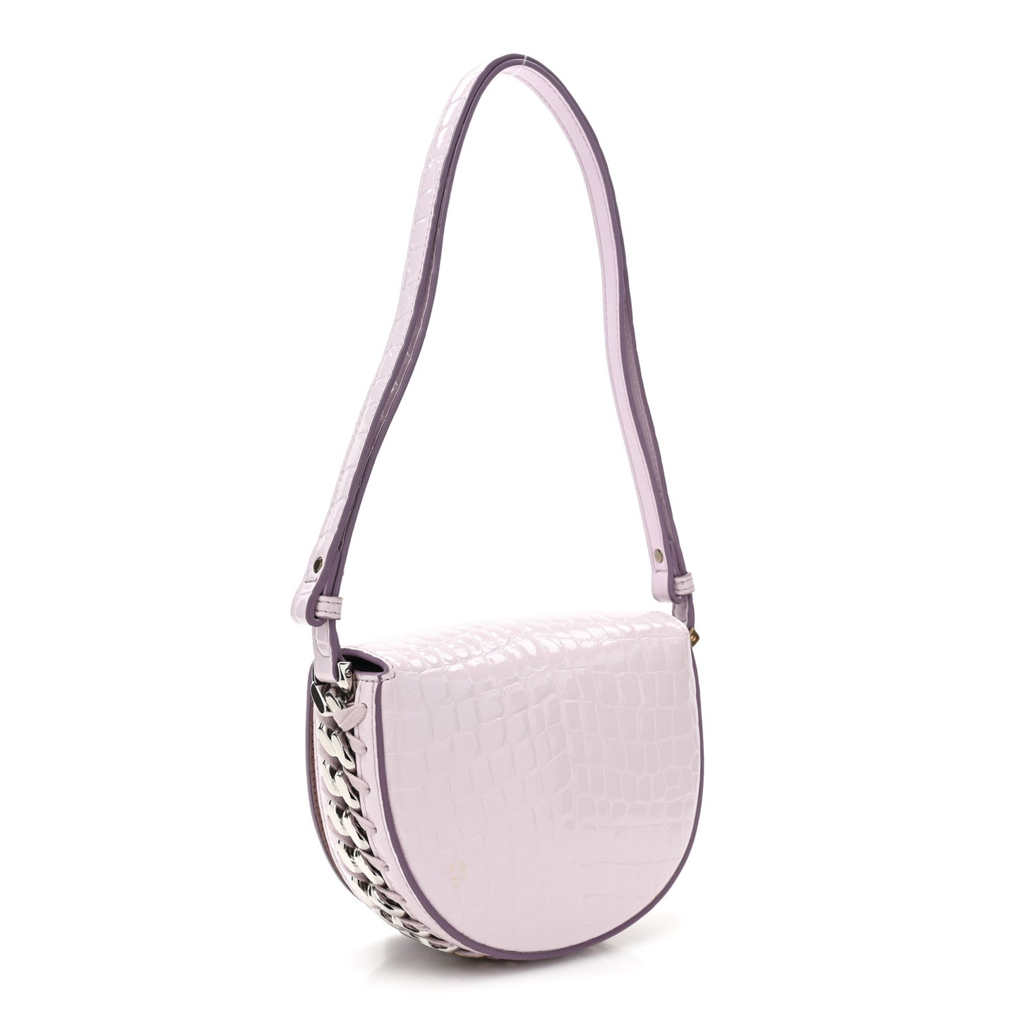 Eco Alter Crocodile Embossed Nappa Small Frayme Shoulder Bag Lilac