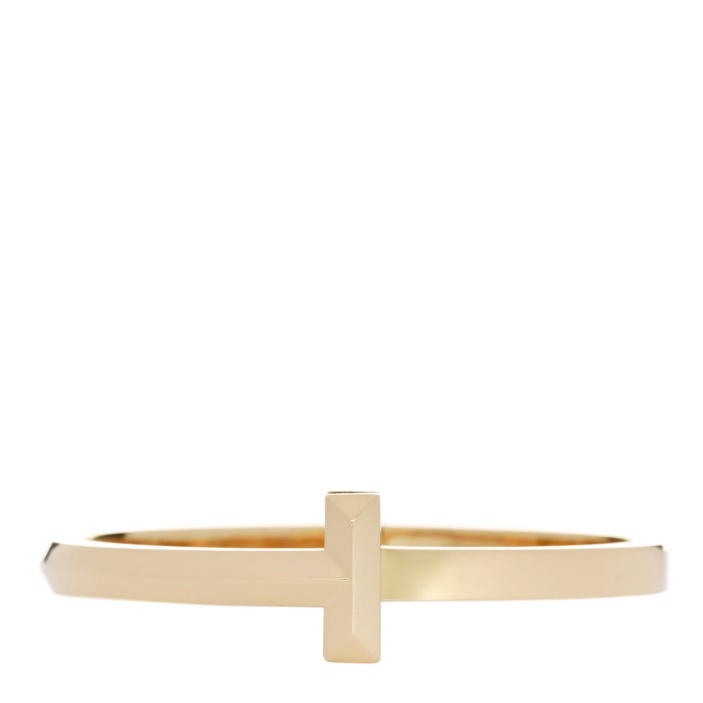 18K Yellow Gold Wide T T1 Hinged Bangle Bracelet