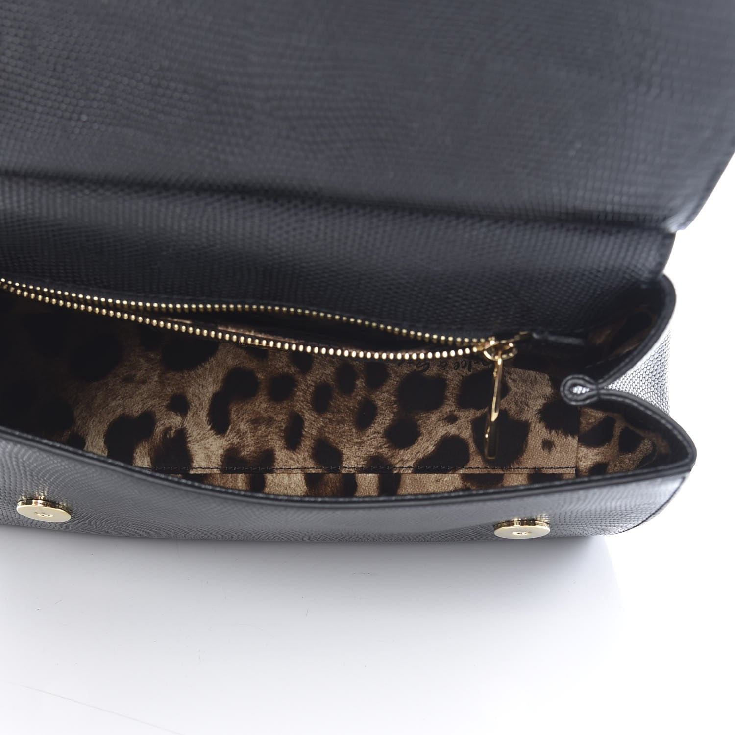 Dolce & Gabbana Iguana Calfskin Embossed Medium Miss Sicily Satchel Black 5 of 10