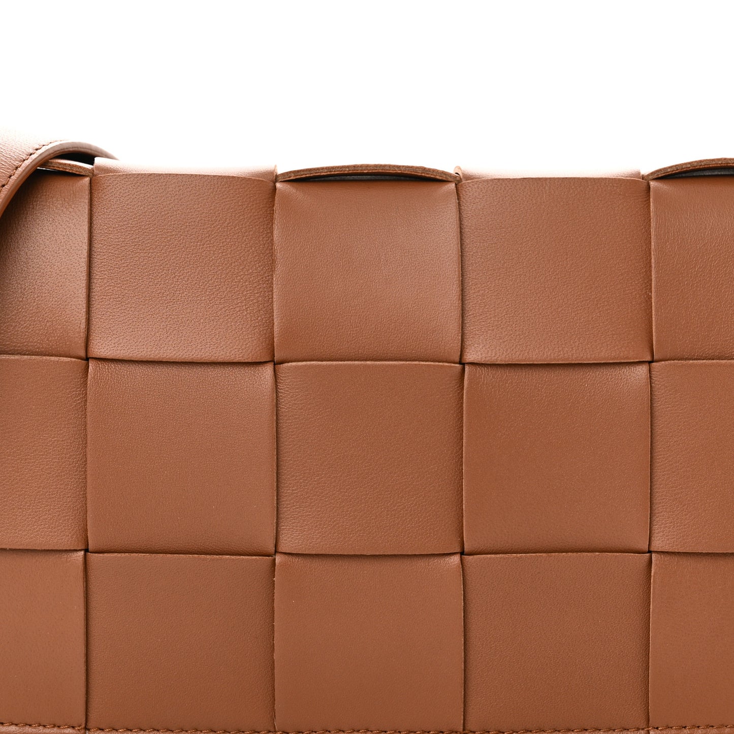 Lambskin Maxi Intrecciato Cassette Crossbody Bag Caramel