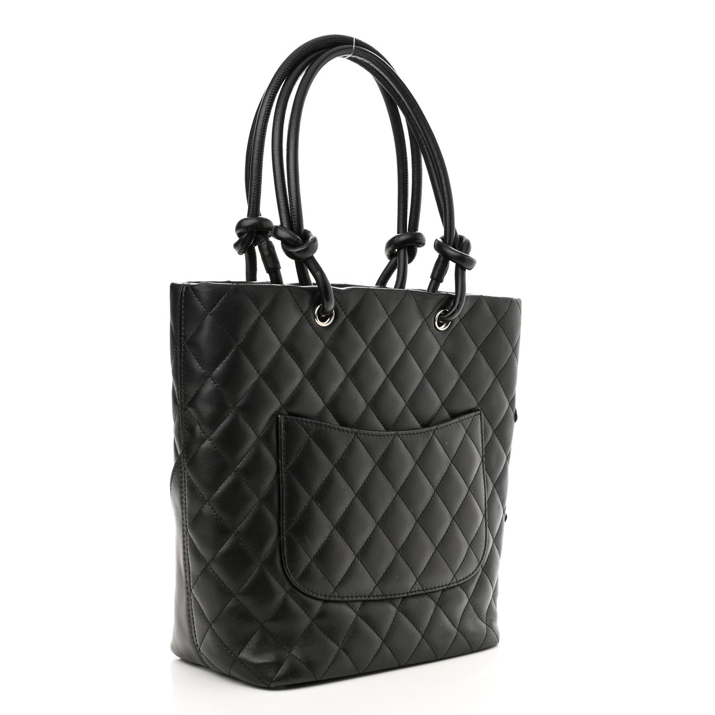 Calfskin Quilted Medium Cambon Tote Black