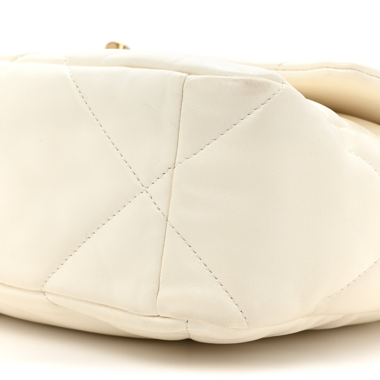 Lambskin Quilted Large Chanel 19 Flap White