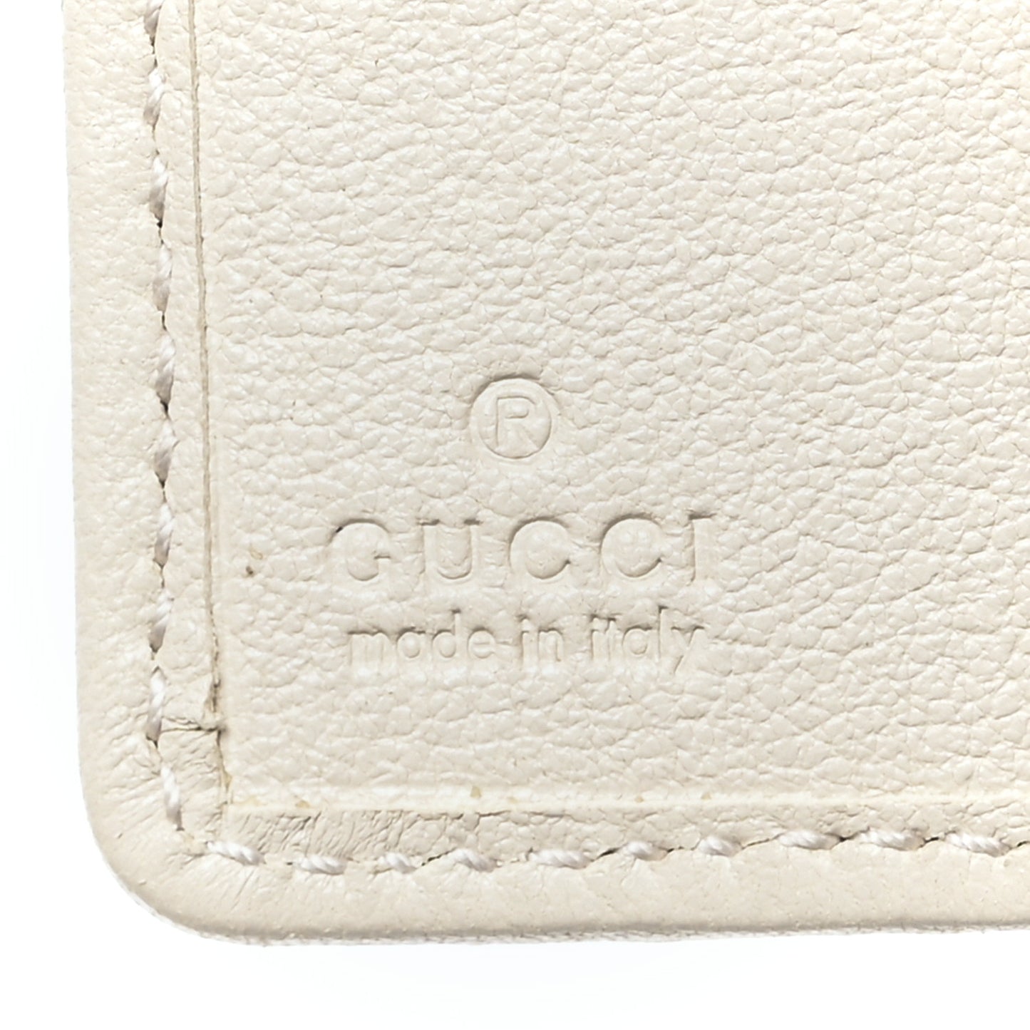 Sakai Be Green Calfskin Diagonal Stitched Blondie Travel Wallet Mystic White
