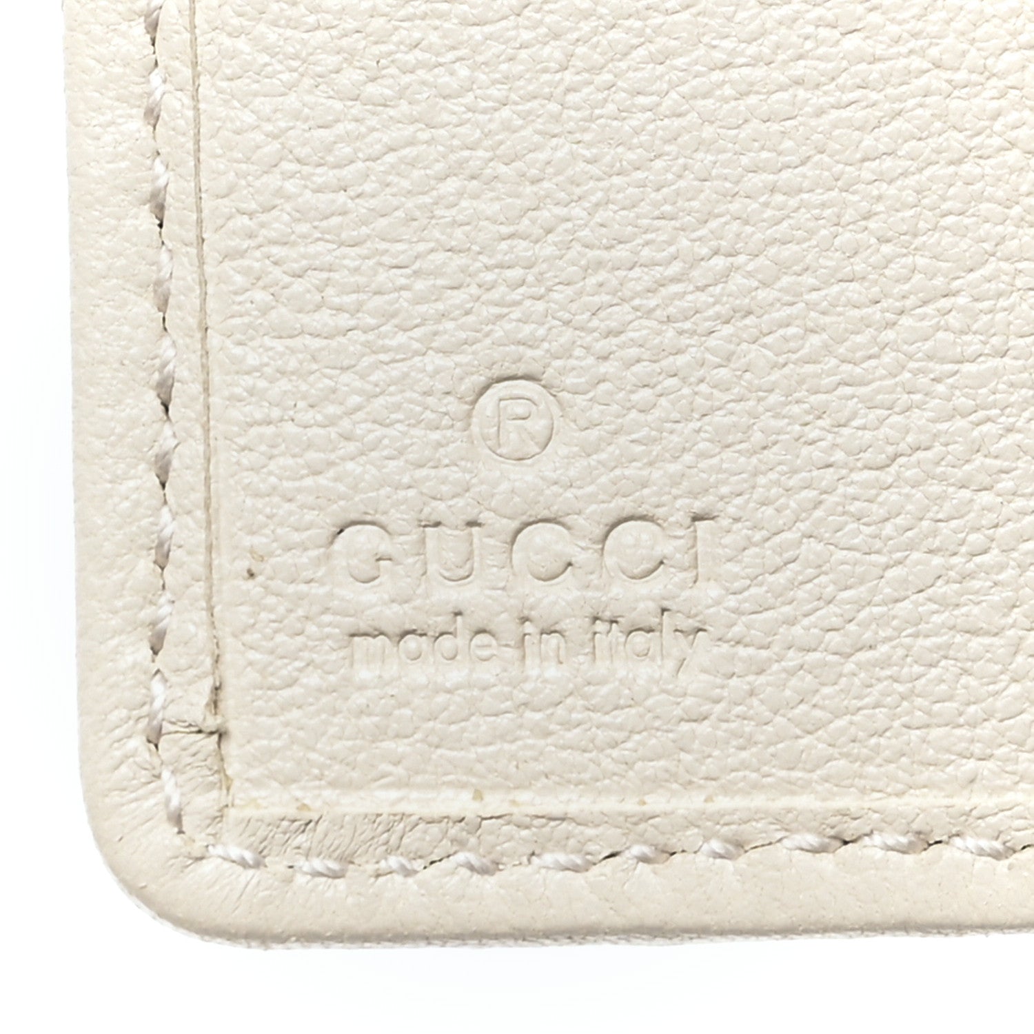 Gucci Sakai Be Green Calfskin Diagonal Stitched Blondie Travel Wallet Mystic White 7 of 9