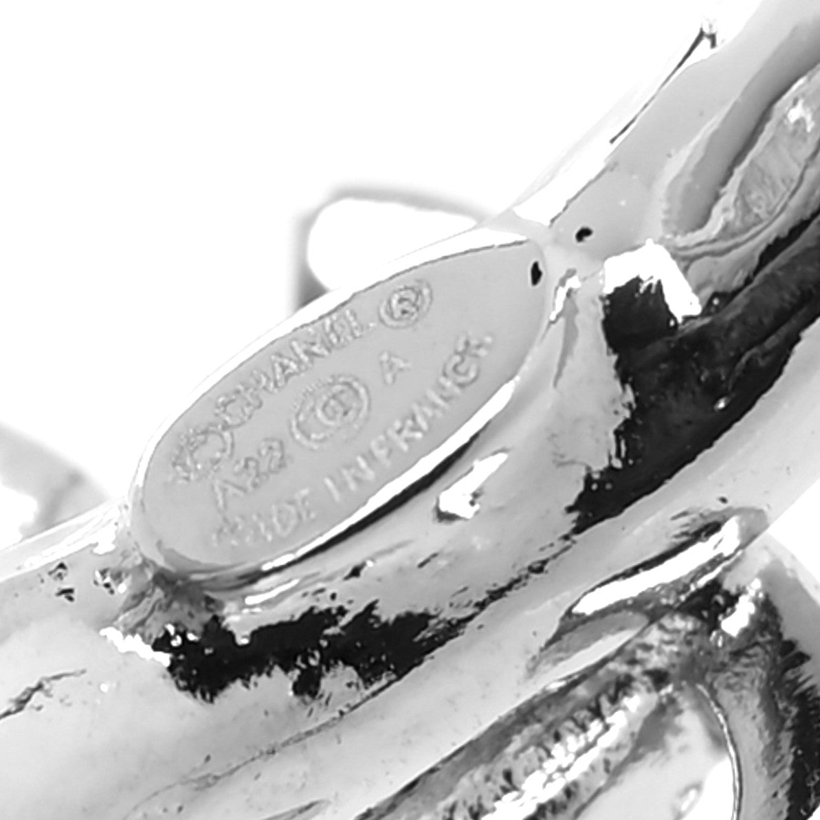 Crystal Chain CC Climber Earrings Silver