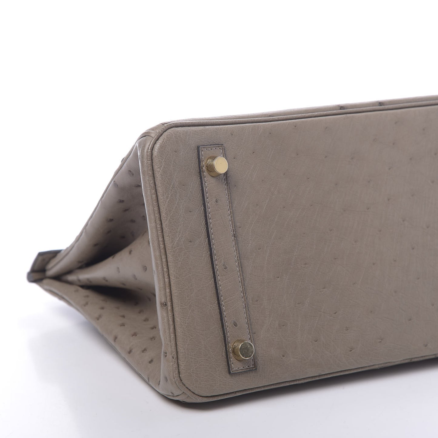 Ostrich Birkin 30 Gris Asphalte